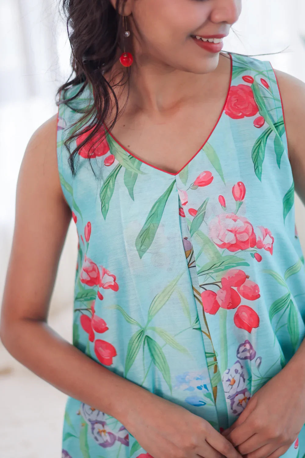 Meadow Breeze Chanderi Silk Dress - Hello June