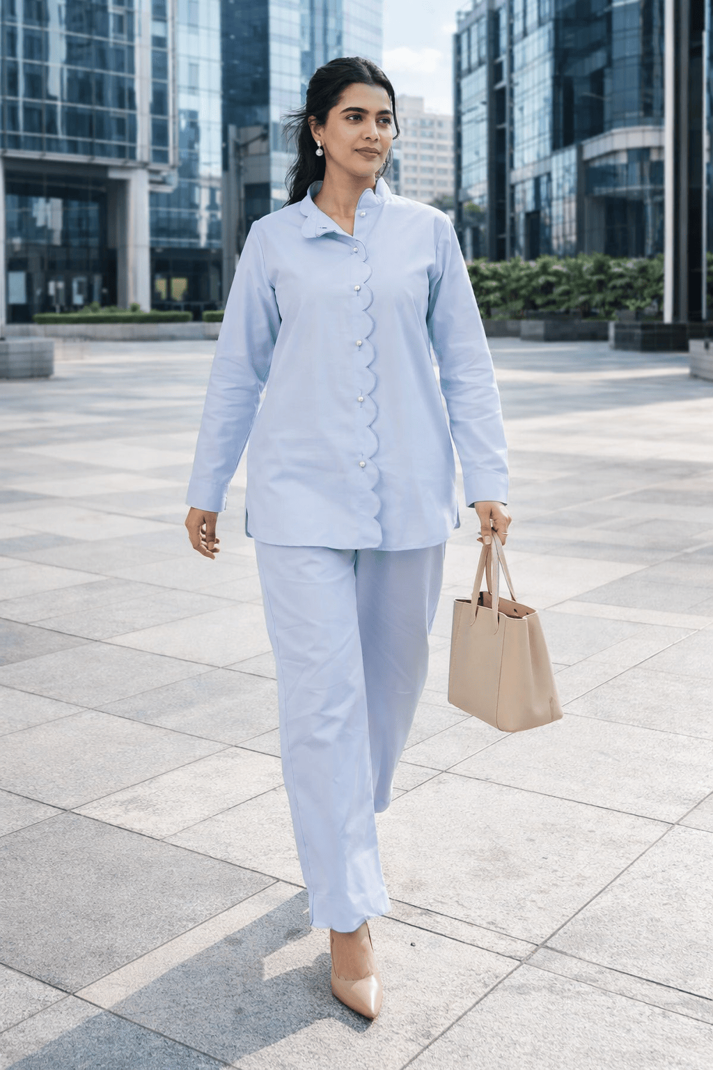 Aura Blue Scallop Co-Ord