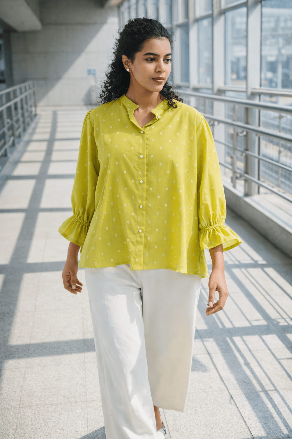 Green Soft Tussar Shirt