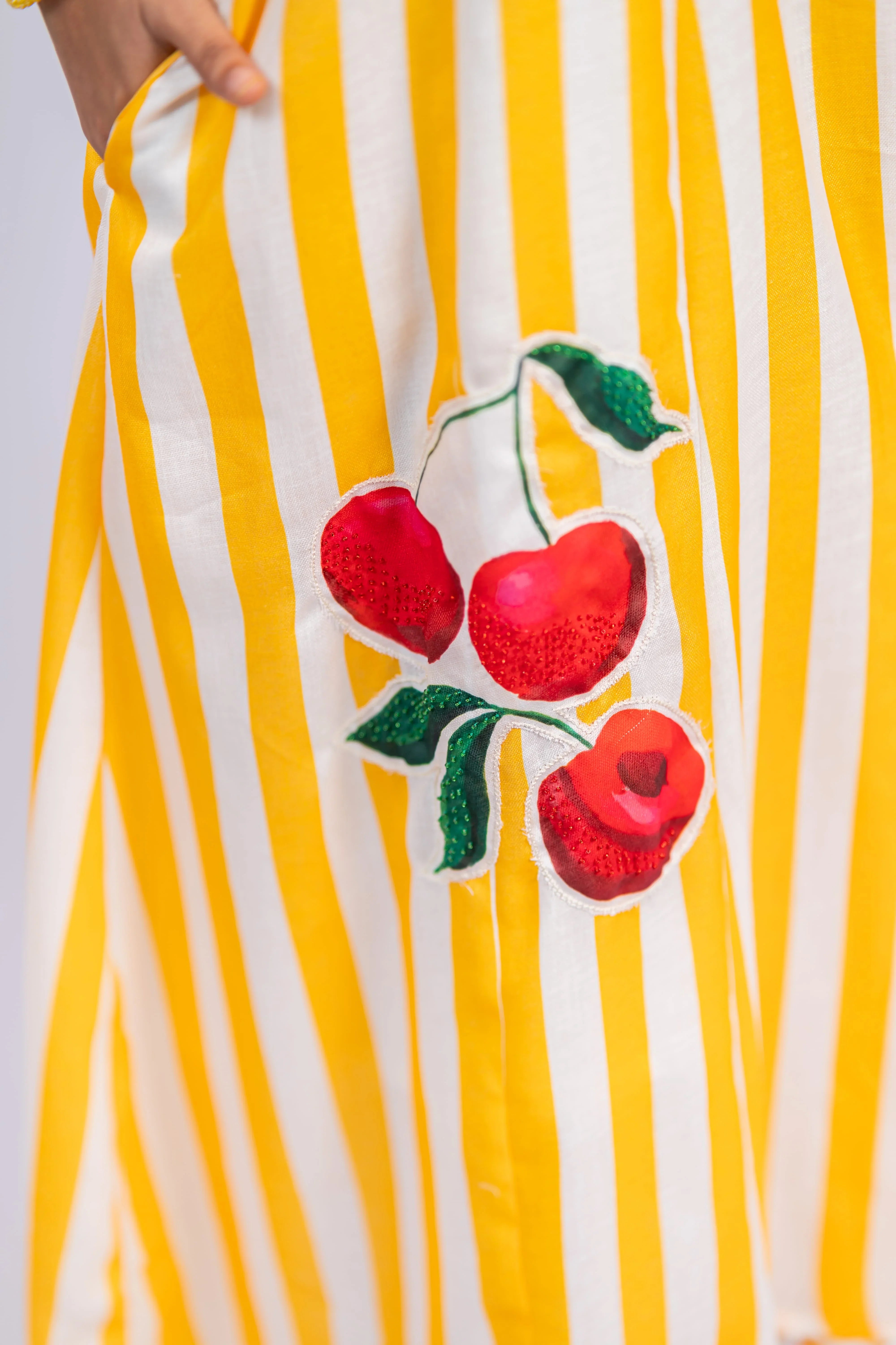 Cherry Bloom Linen Dress