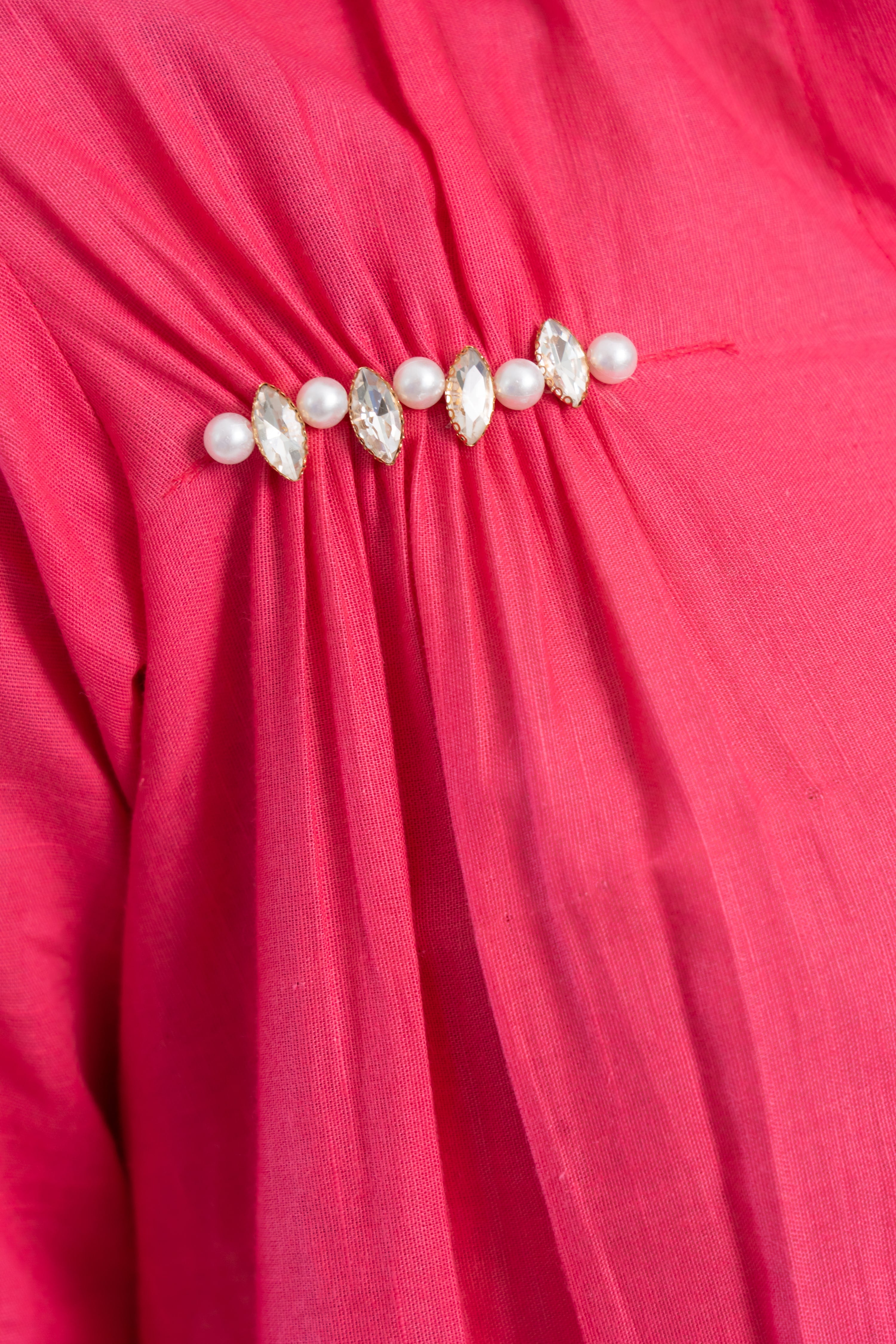 Hot Pink Cotton Frill Shirt