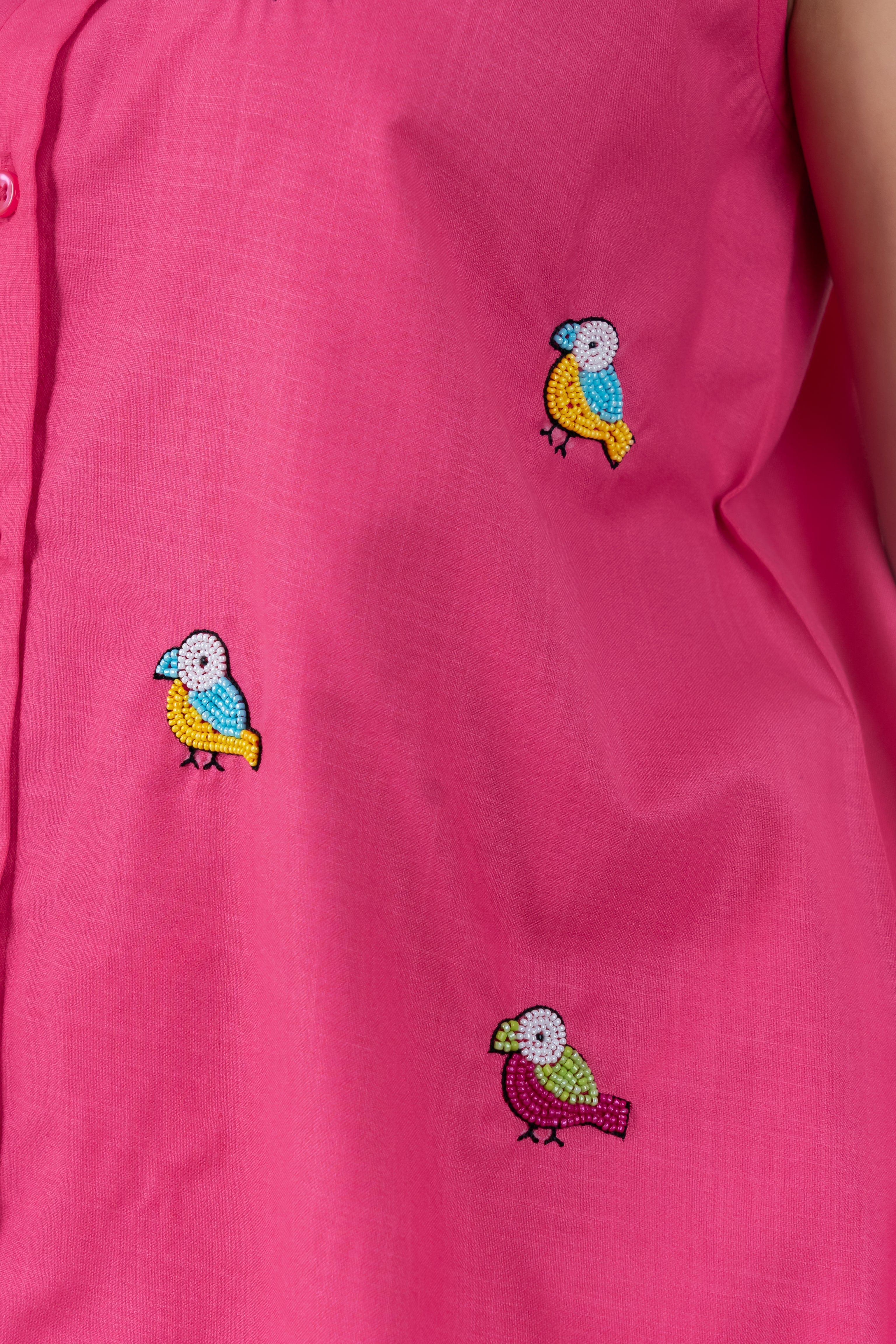 Berry Blast Co-Ord with Bird Embroidery