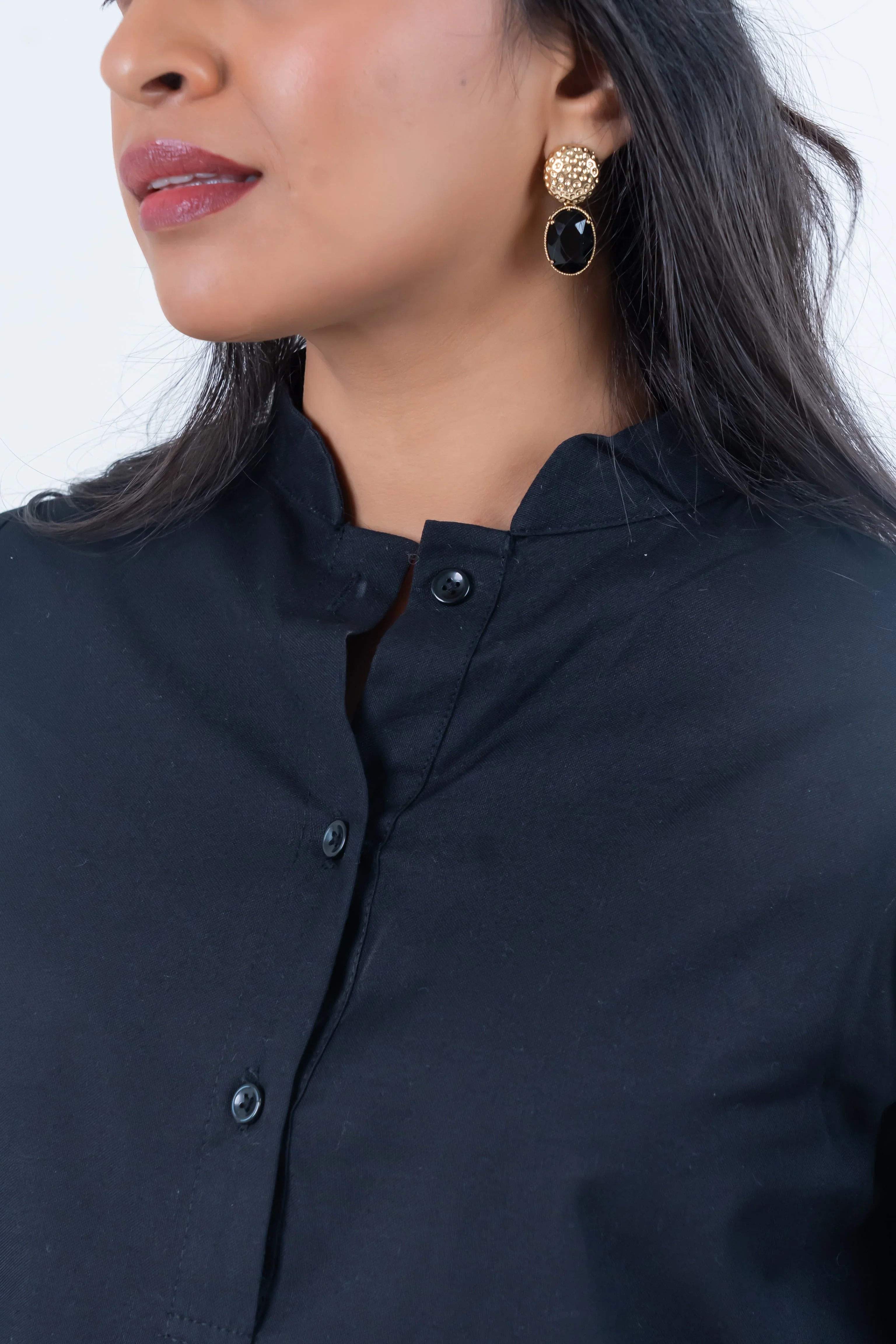 Black Cotton Co-Ord with Cactus Embroidery