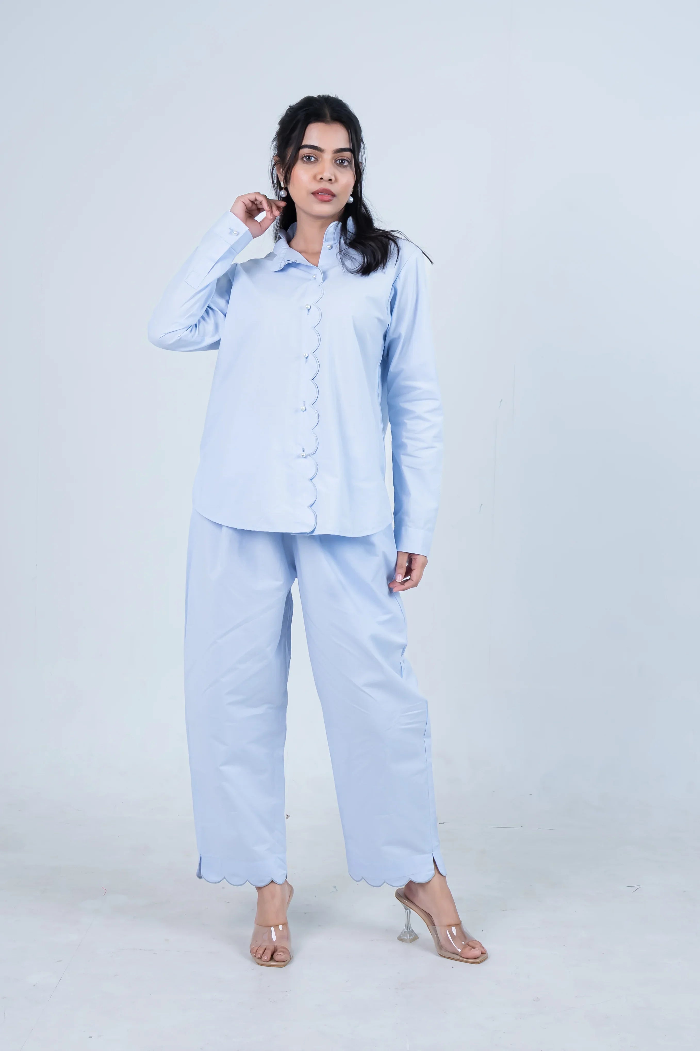 Aura Blue Scallop Co-Ord