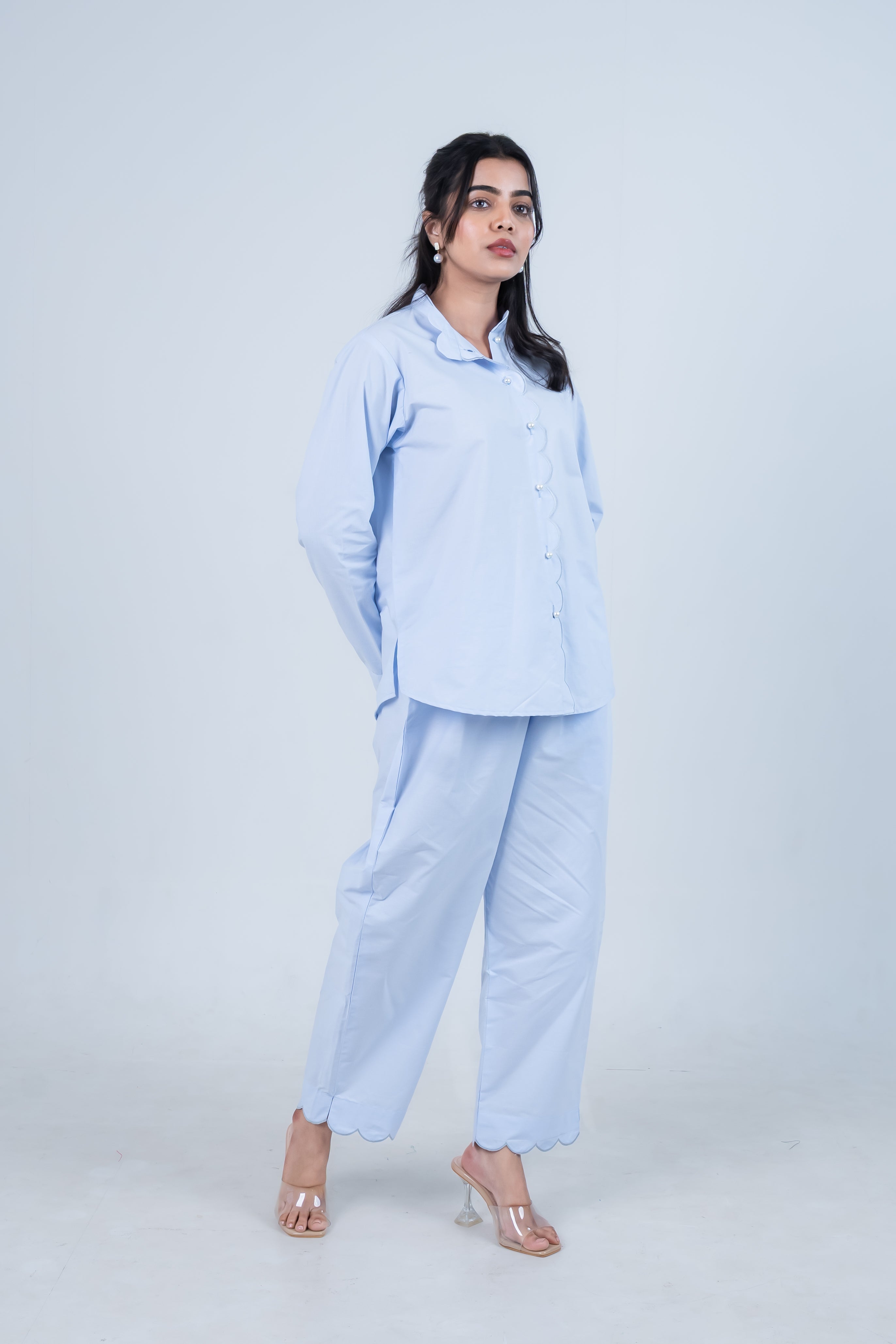 Aura Blue Scallop Co-Ord