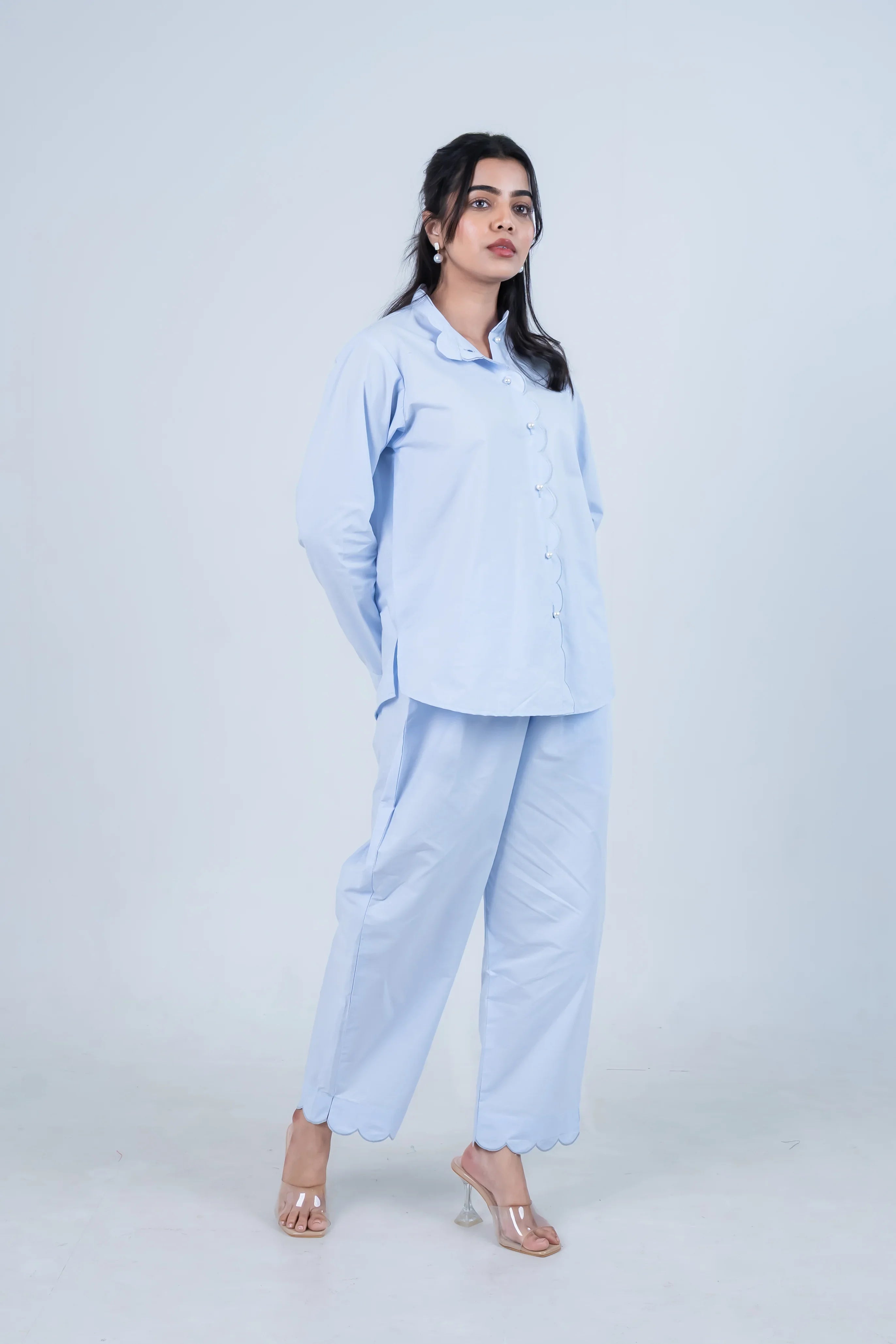 Aura Blue Scallop Co-Ord