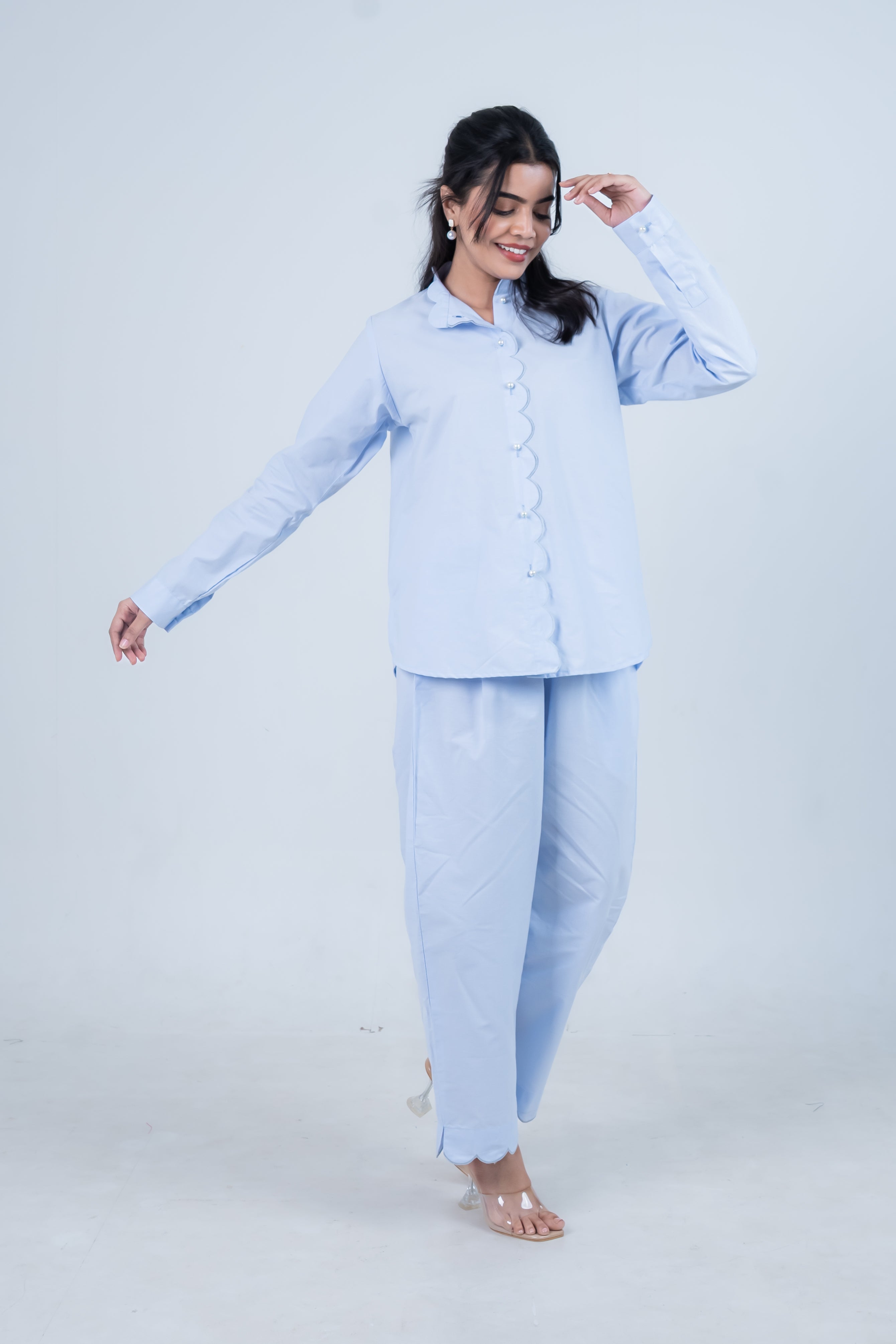Aura Blue Scallop Co-Ord
