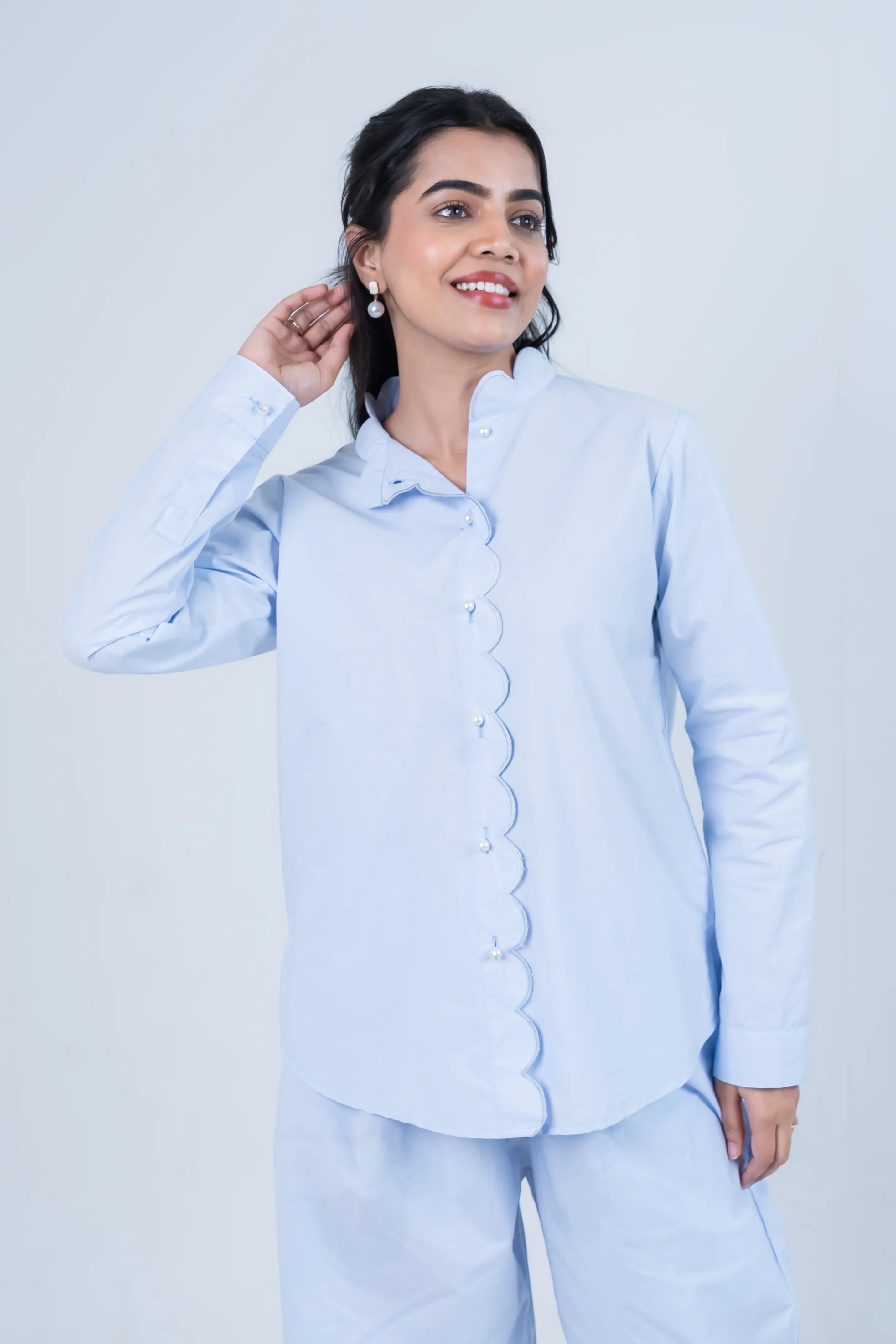 Aura Blue Scallop Co-Ord