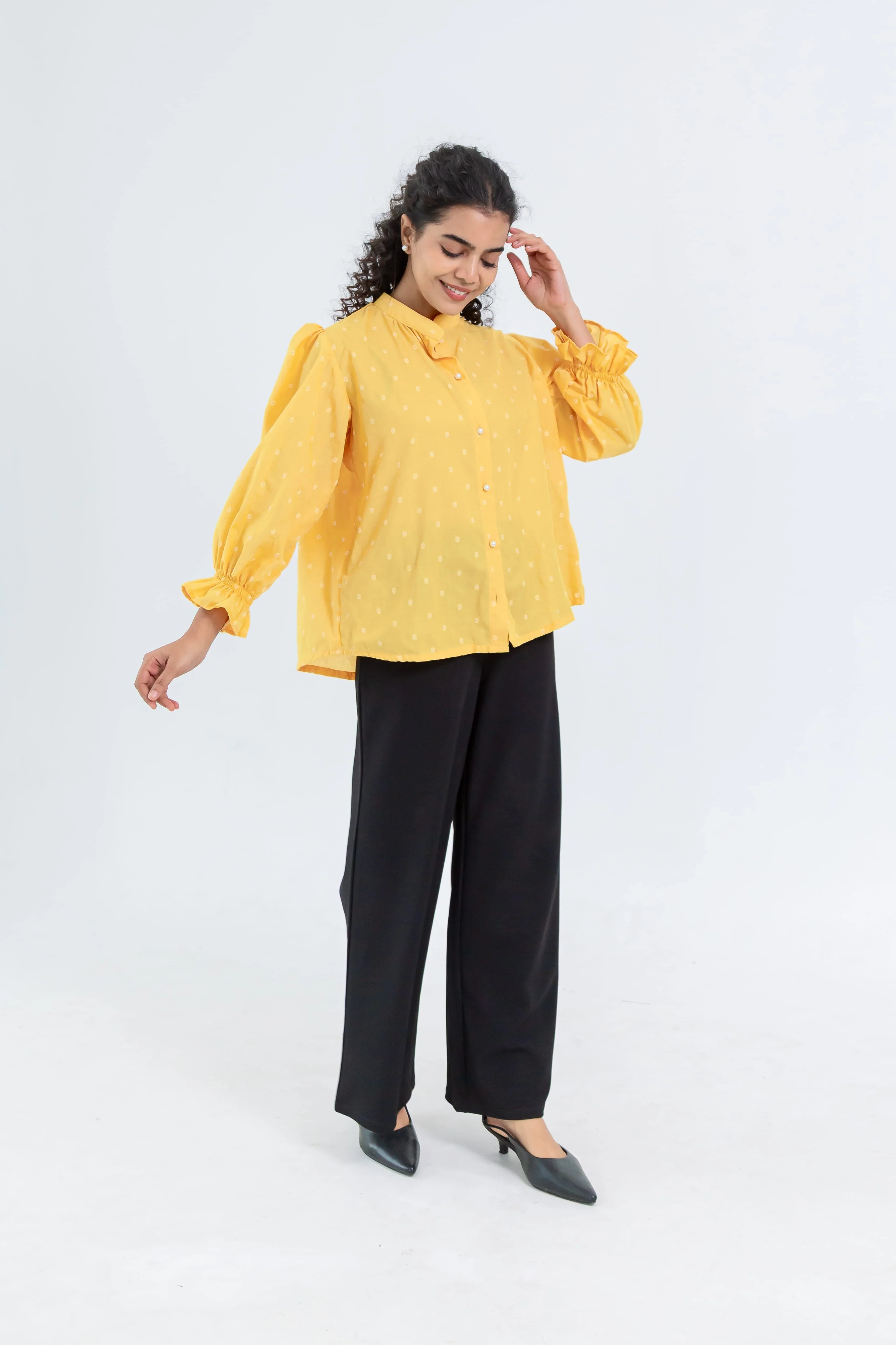 Yellow Soft Tussar Shirt - Hello June