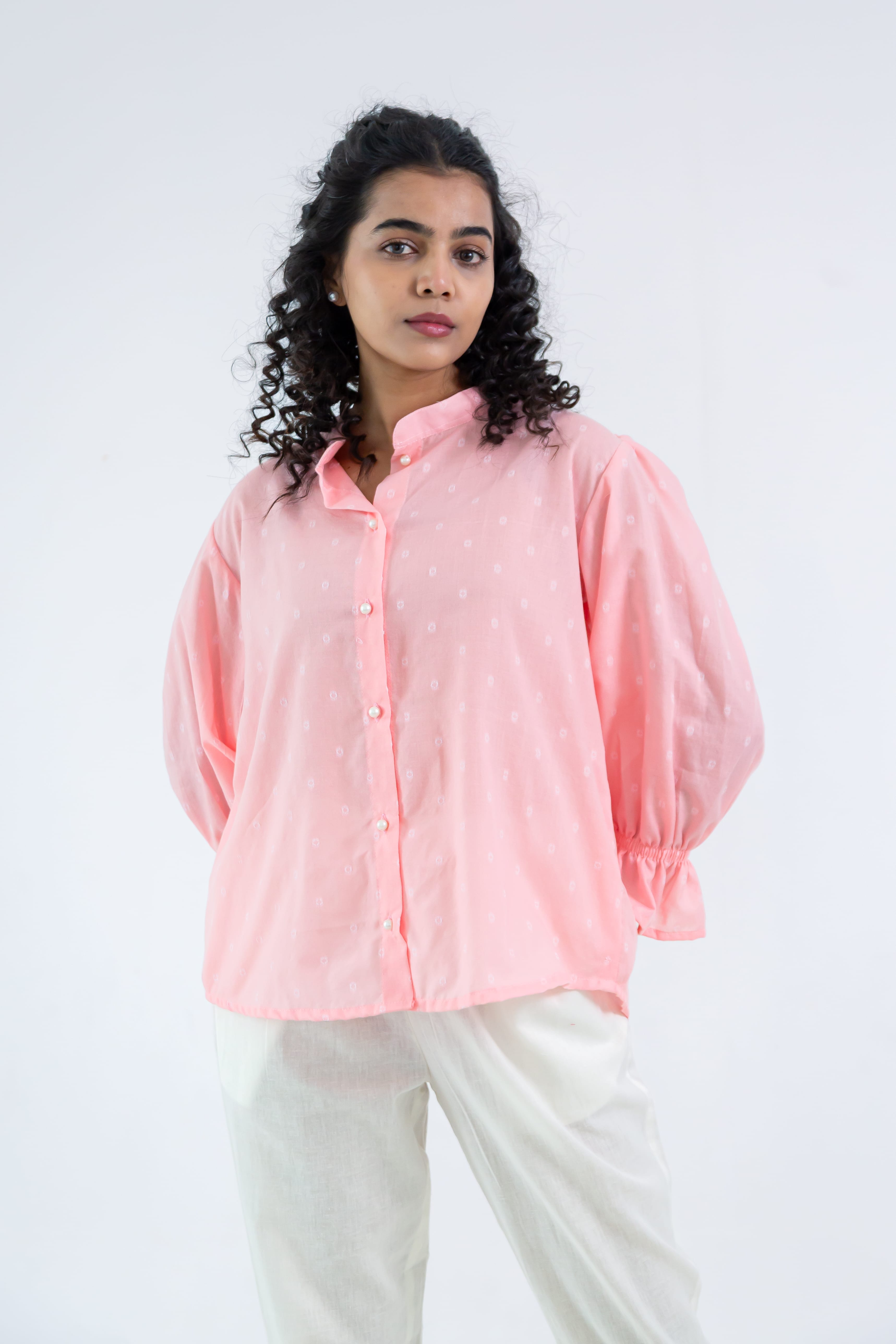 Pink Soft Tussar Shirt