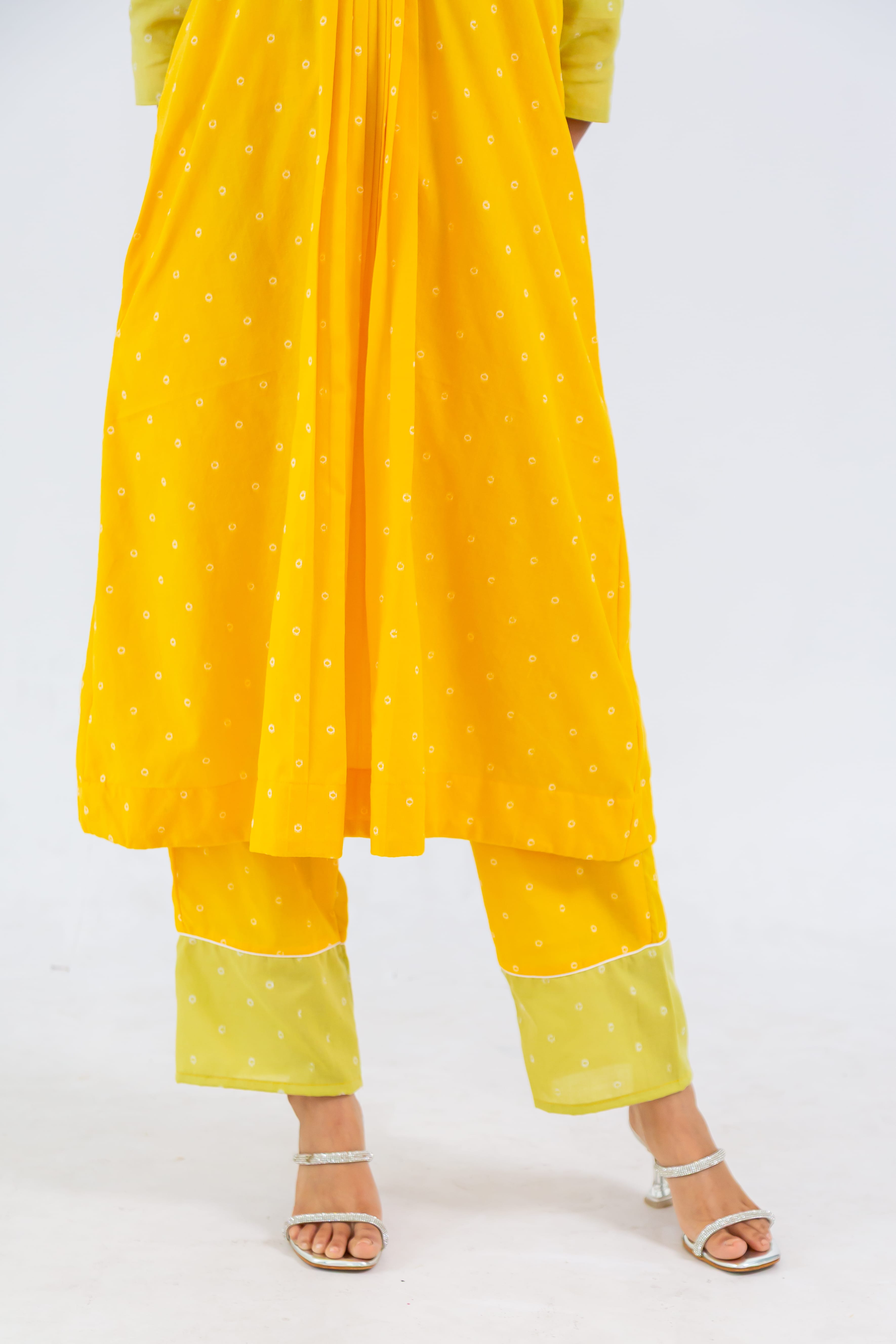 Yellow Soft Tussar Kurta Set