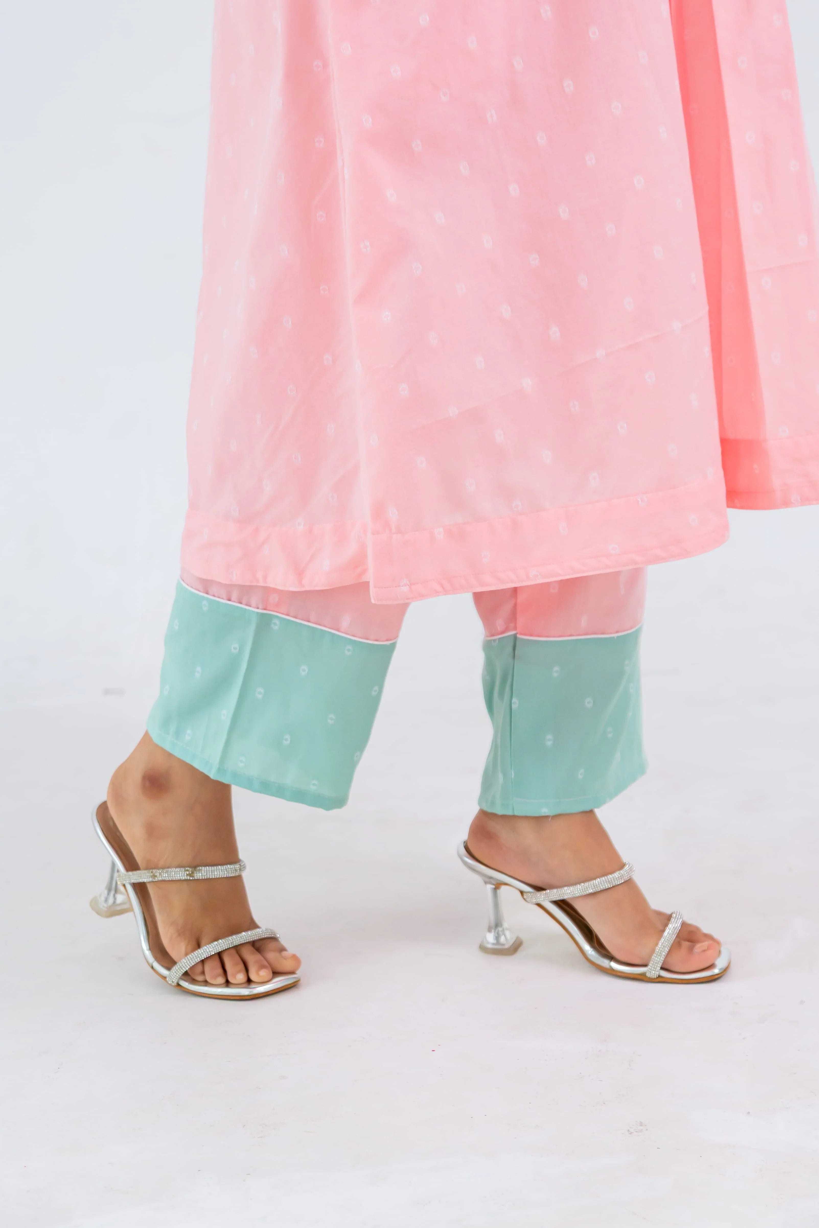 Pink Soft Tussar Kurta Set - Hello June