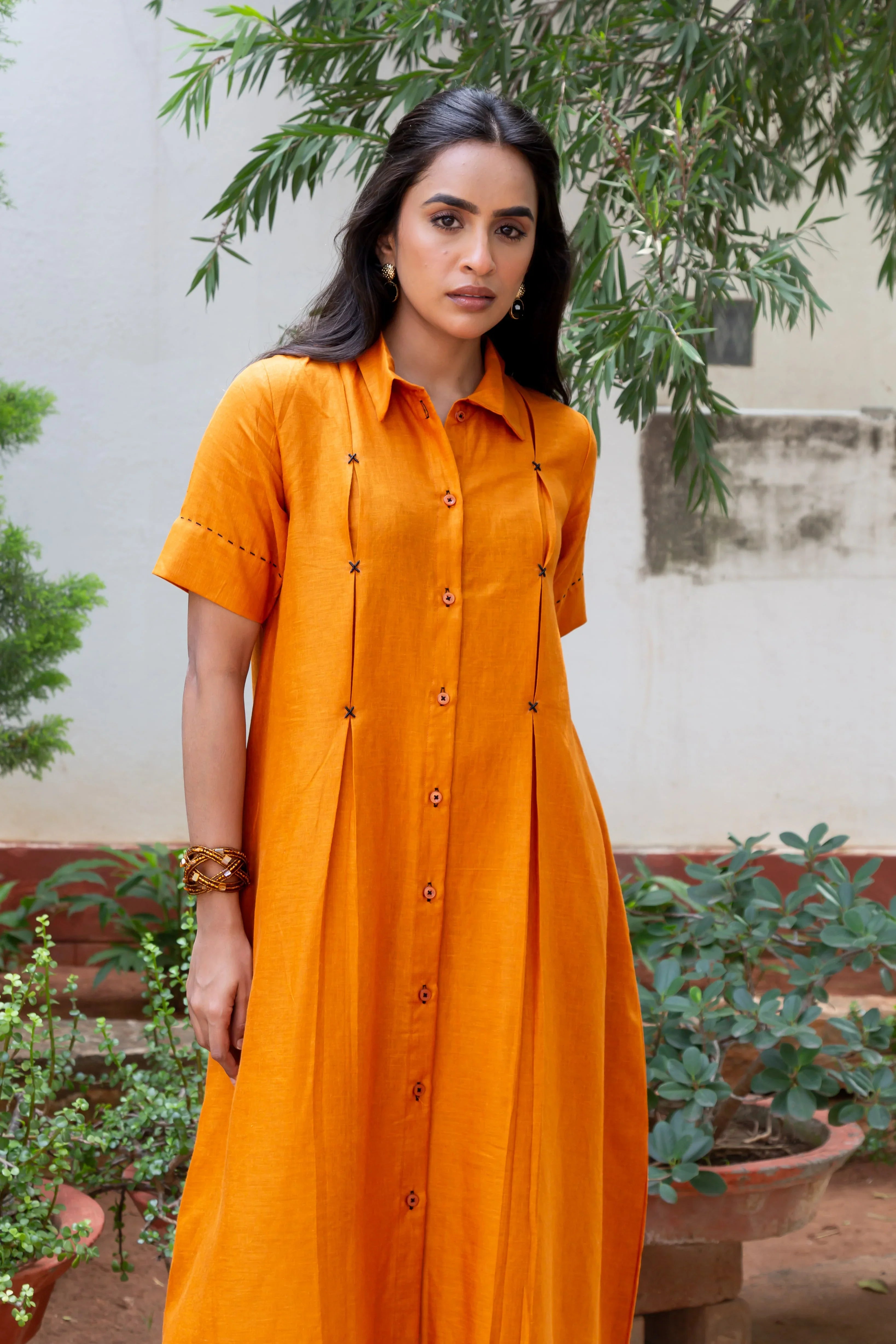 Rust Orange Cotton Dress