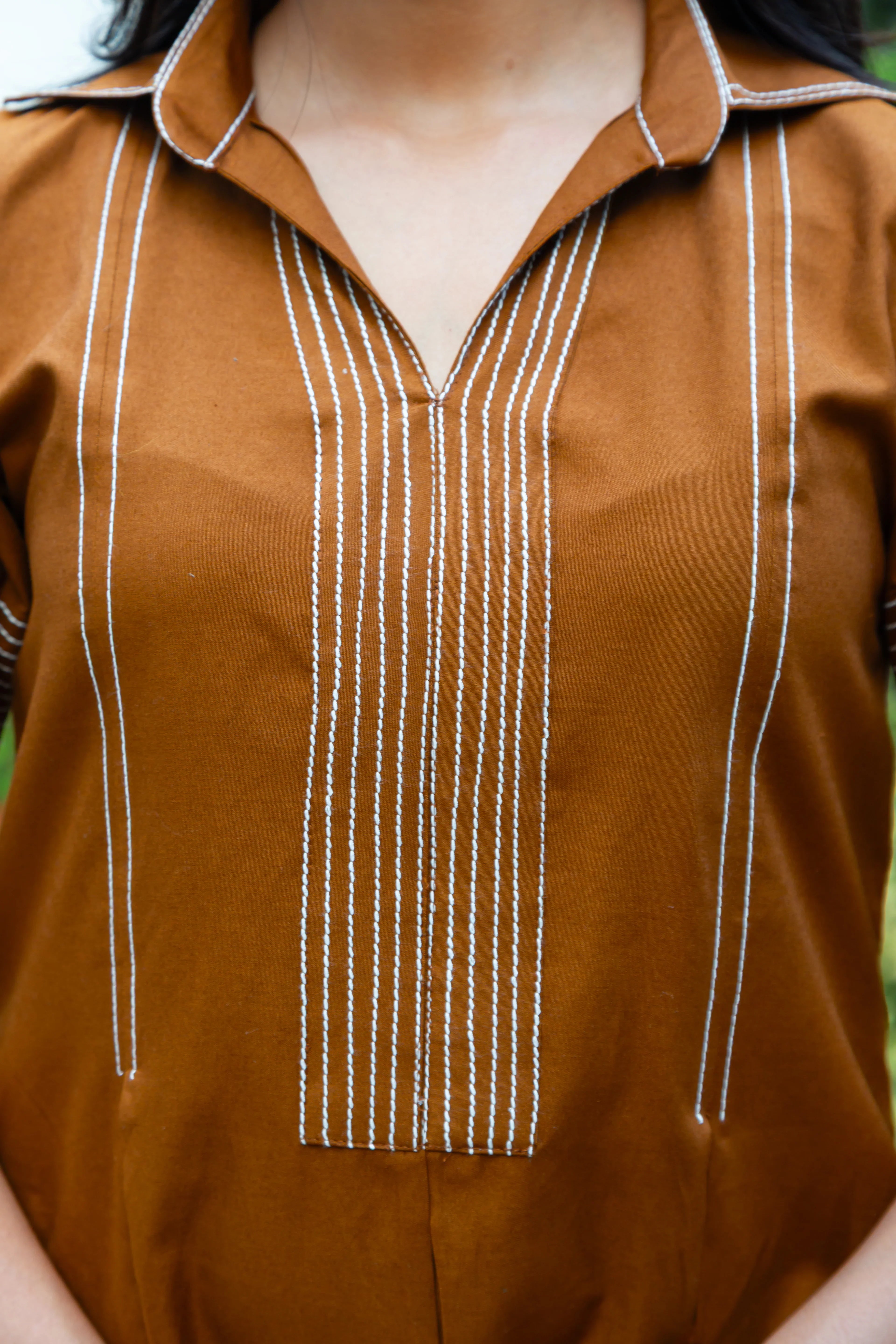 Walnut Brown Cotton Dress