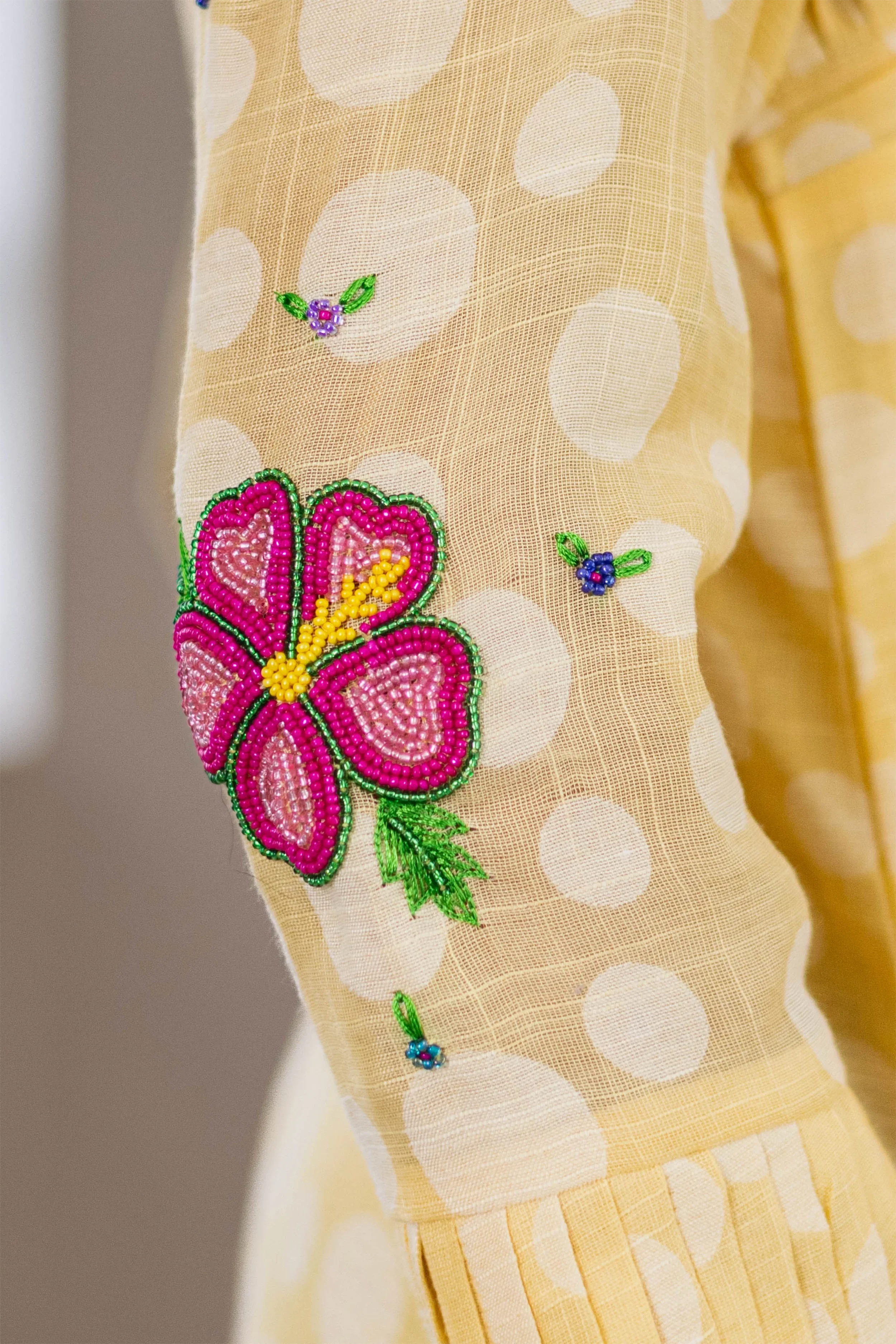 Yellow Polka Dot Cotton Dress - Hello June