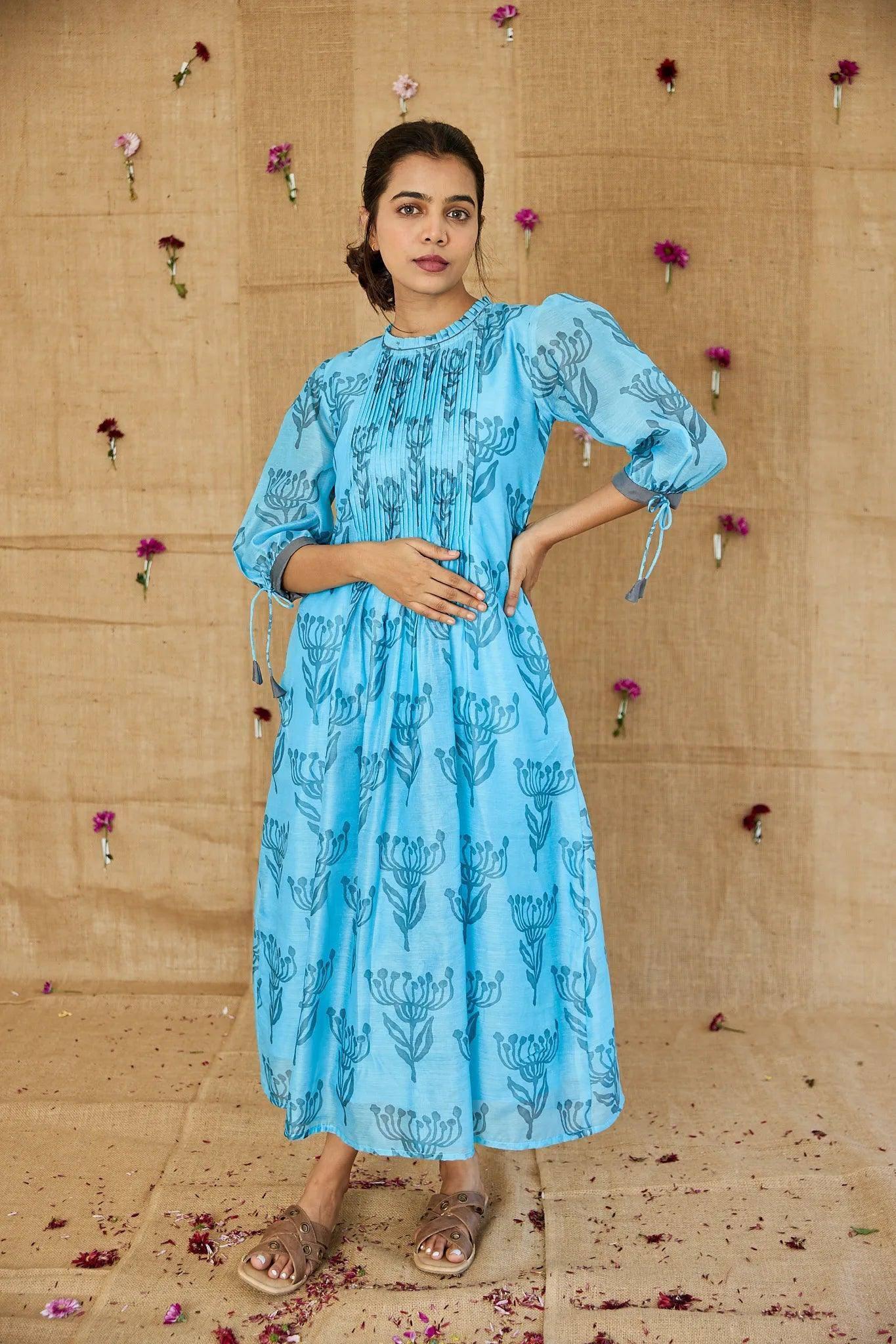 Aqua Blossom Dress - Hello June