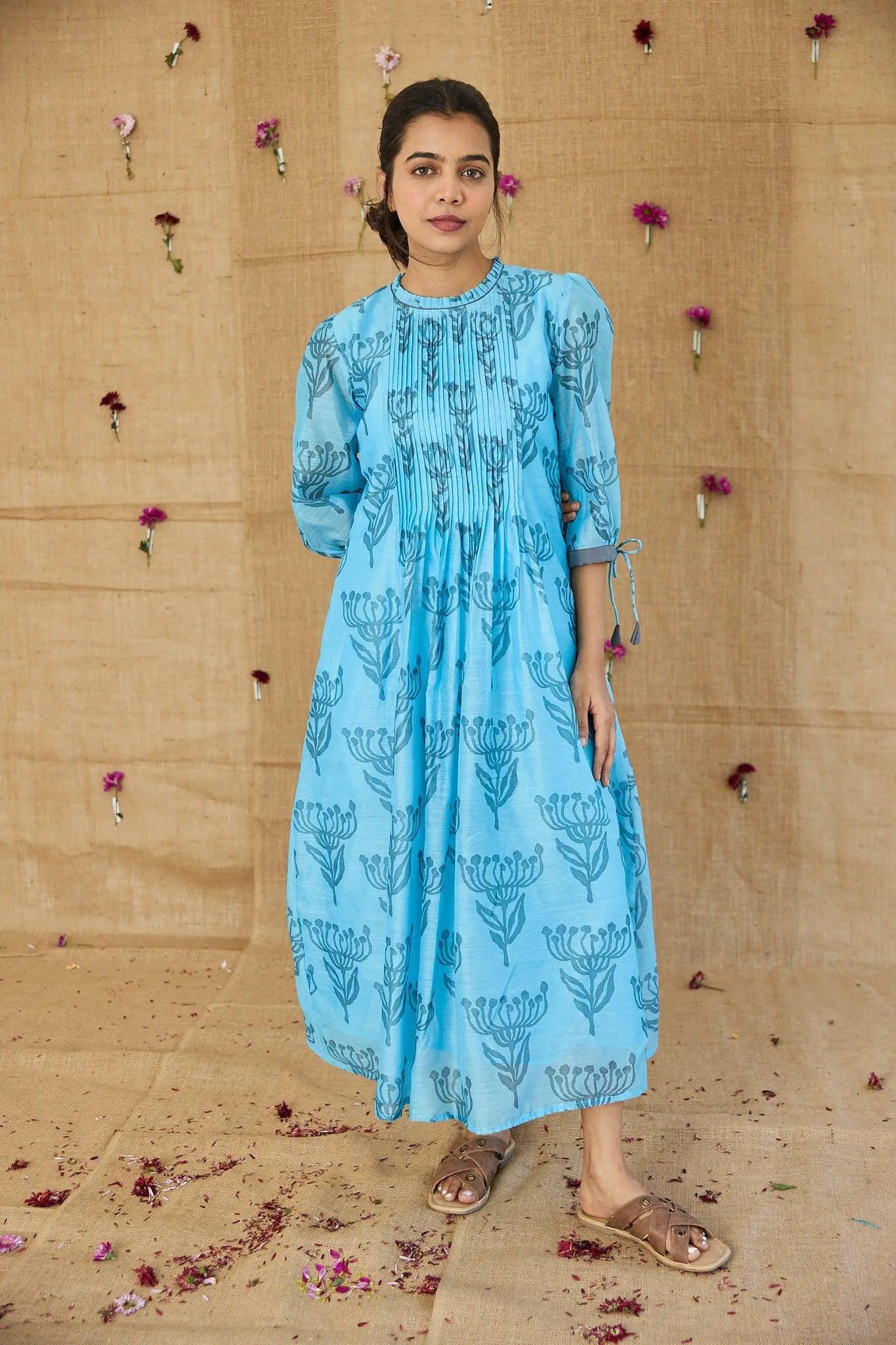 Aqua Blossom Dress - Hello June