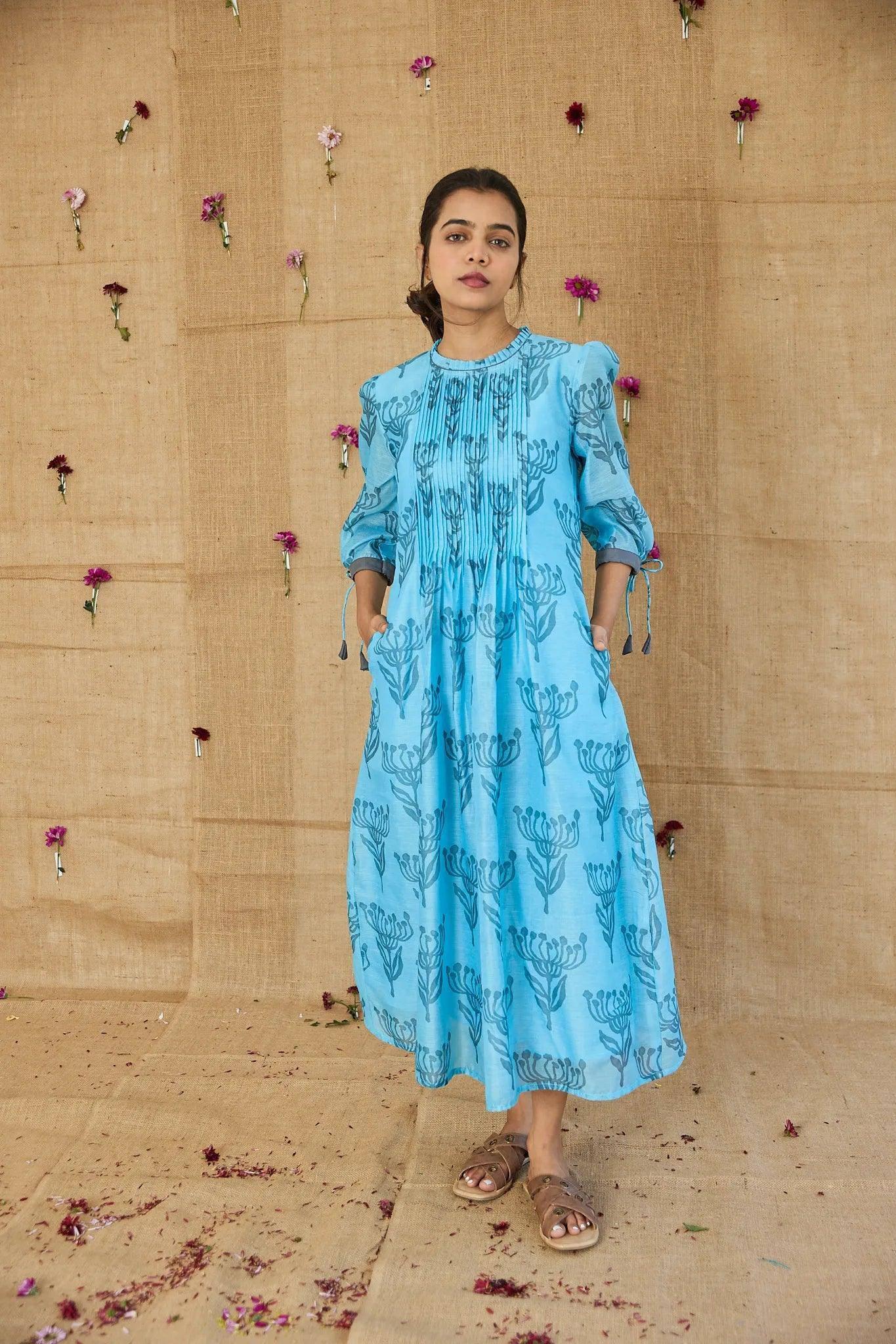 Aqua Blossom Dress - Hello June