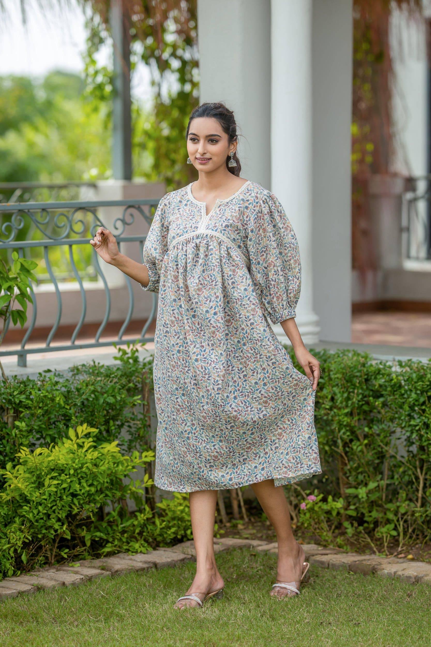 Autumn Breeze Jute Cotton Dress - Hello June