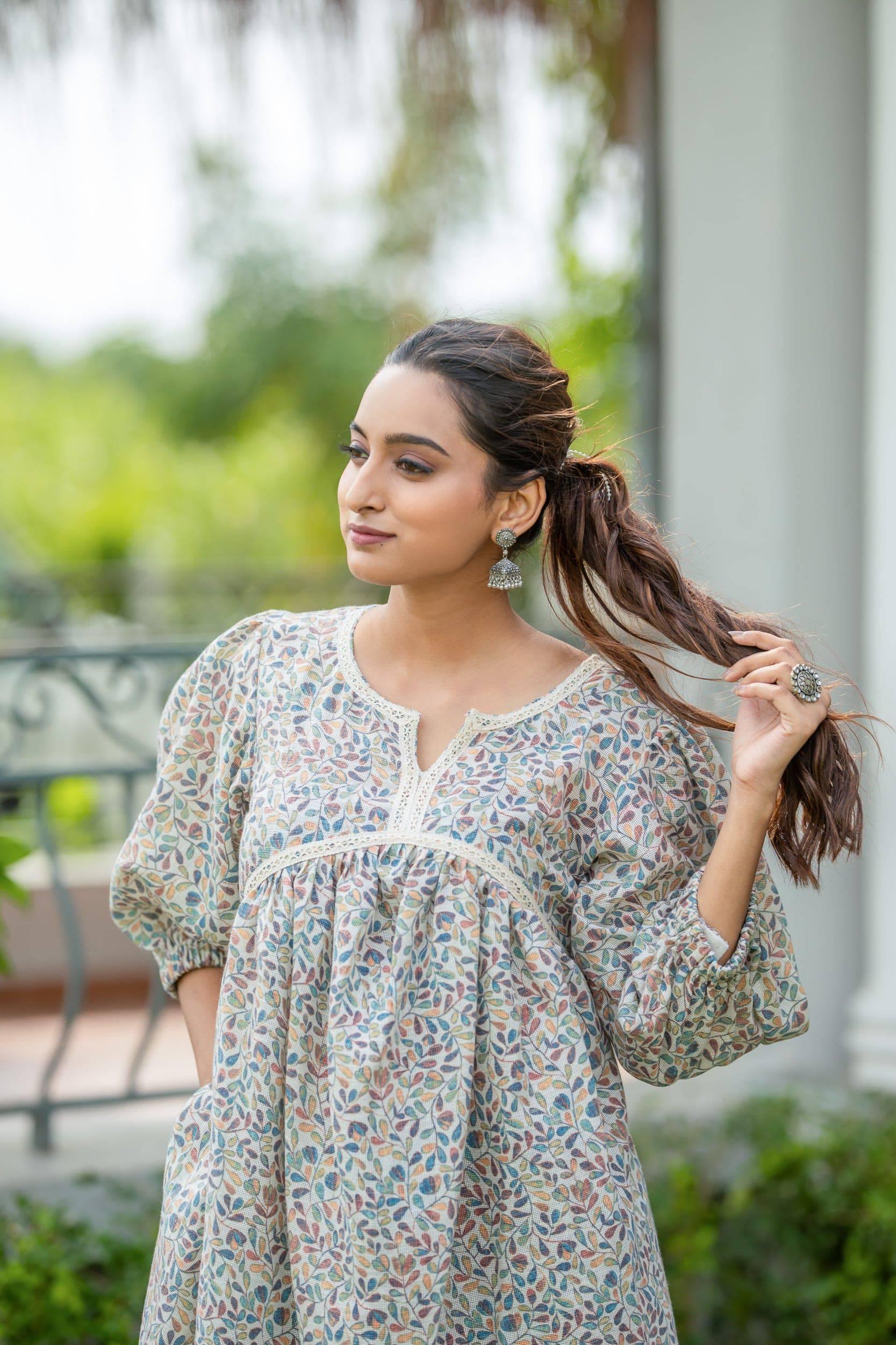 Autumn Breeze Jute Cotton Dress - Hello June