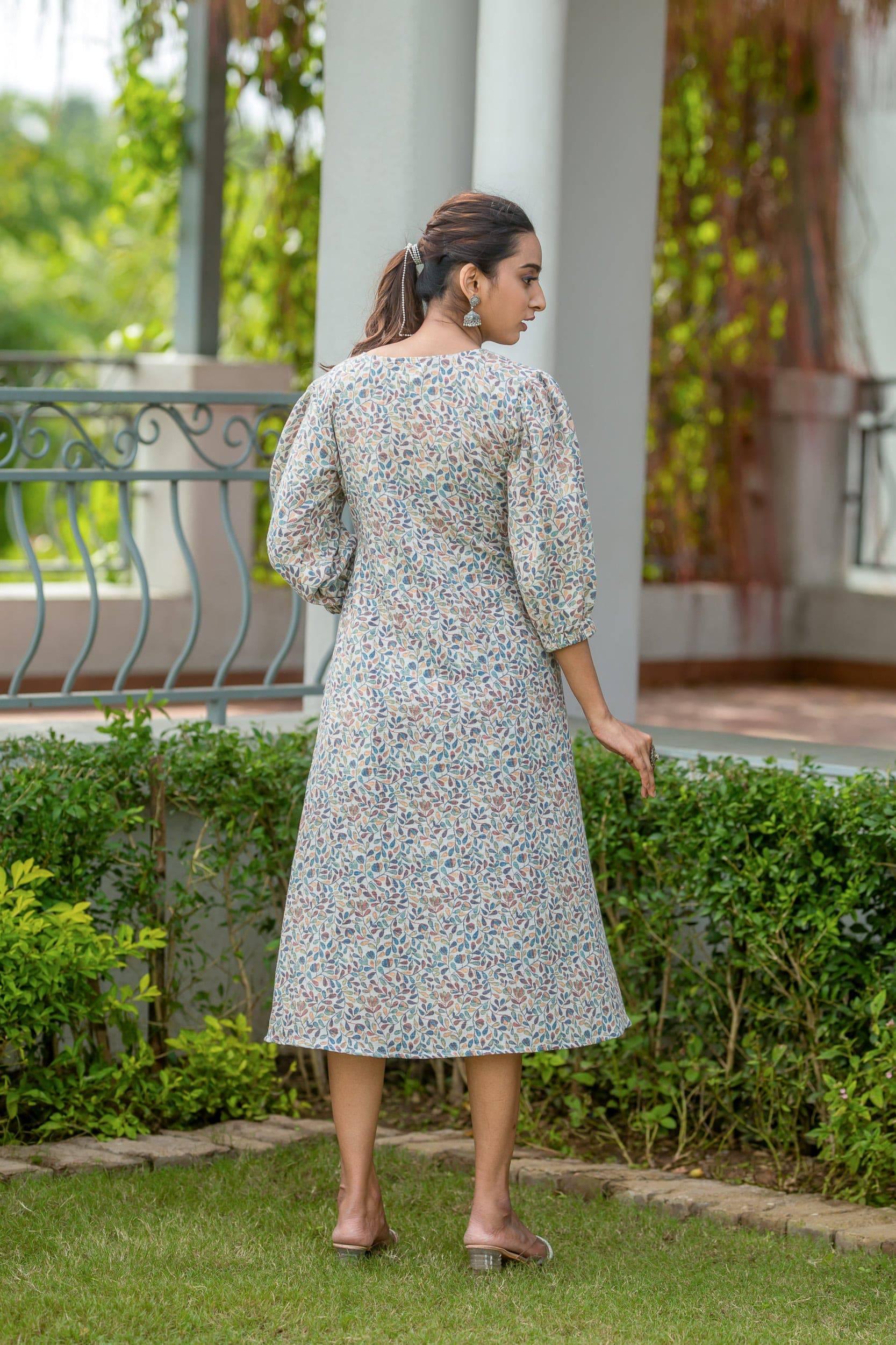 Autumn Breeze Jute Cotton Dress - Hello June