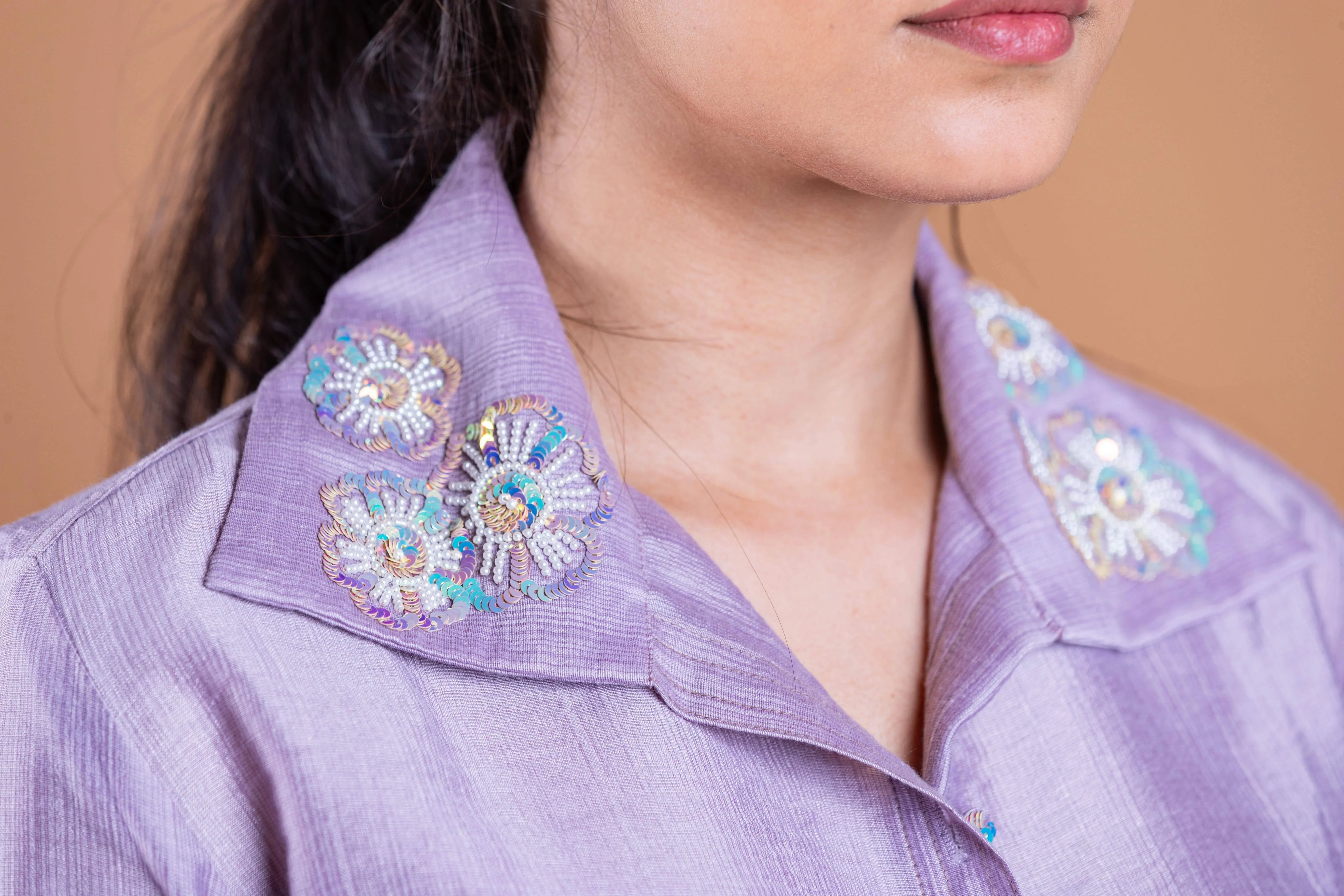 Ava Lilac Drape Skirt & Shirt Set - Label Xari