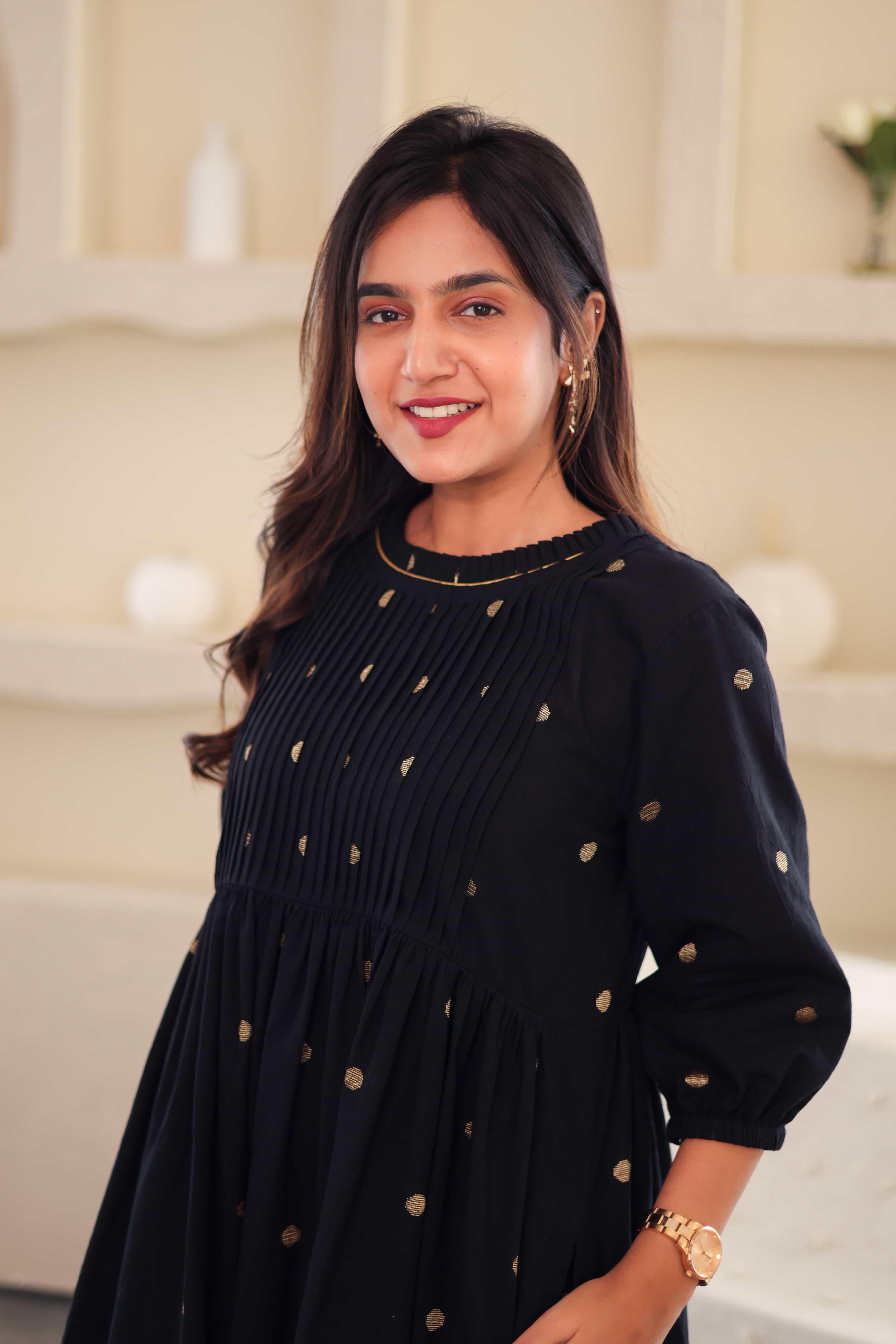 Black Polka Cotton Dress - Hello June