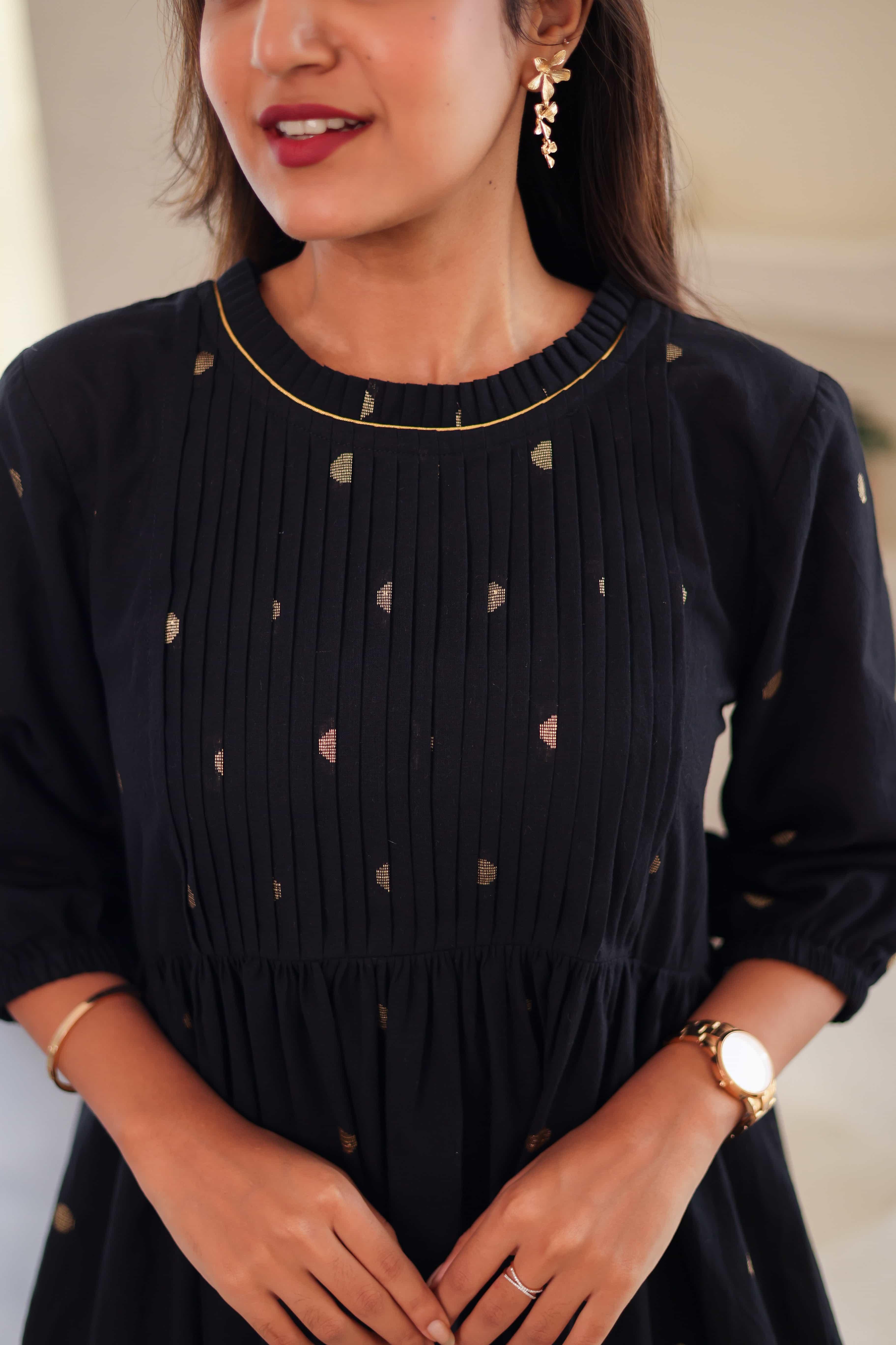 Black Polka Cotton Dress - Hello June