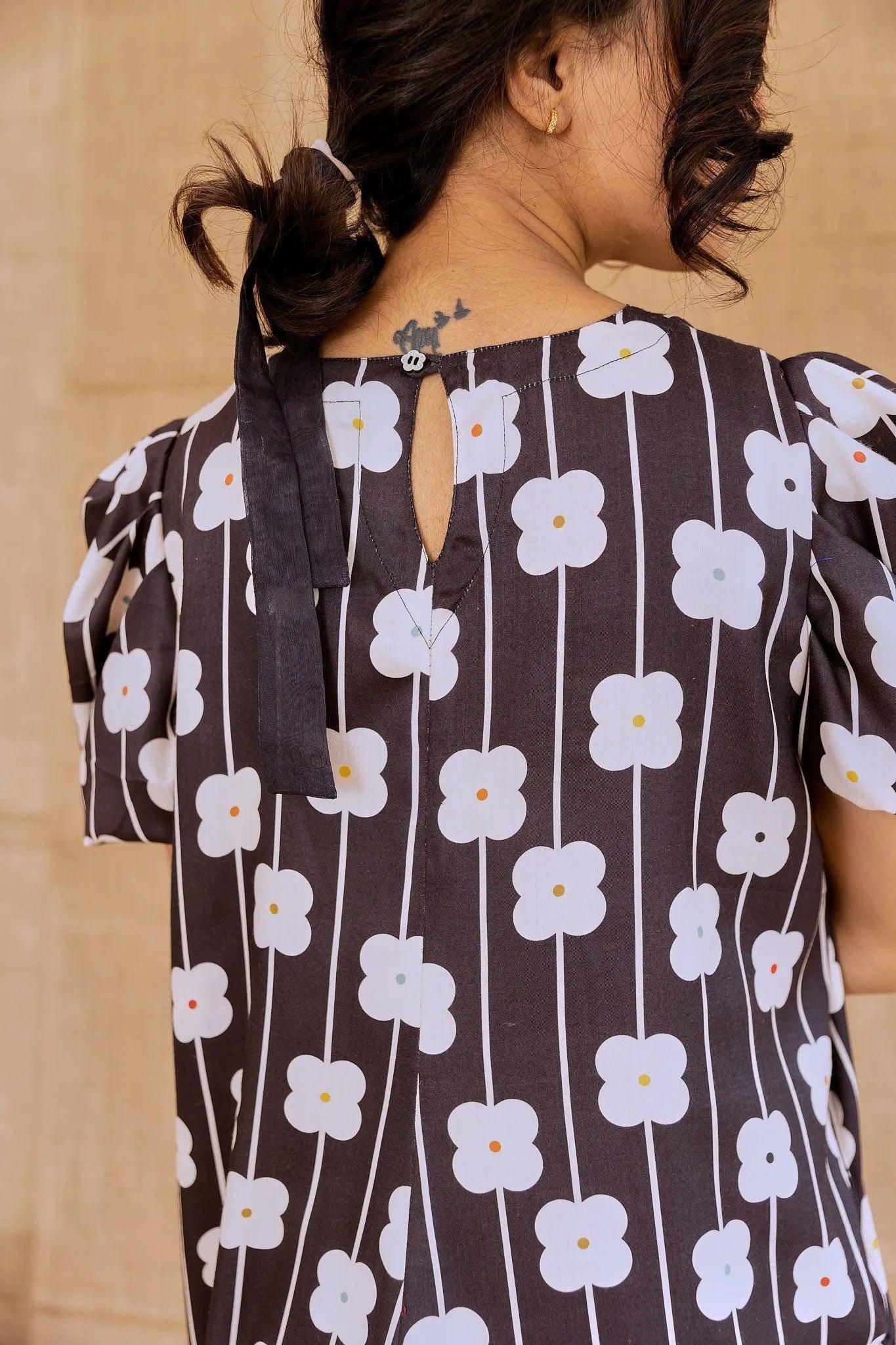 Midnight Blossom Balloon Dress - Hello June