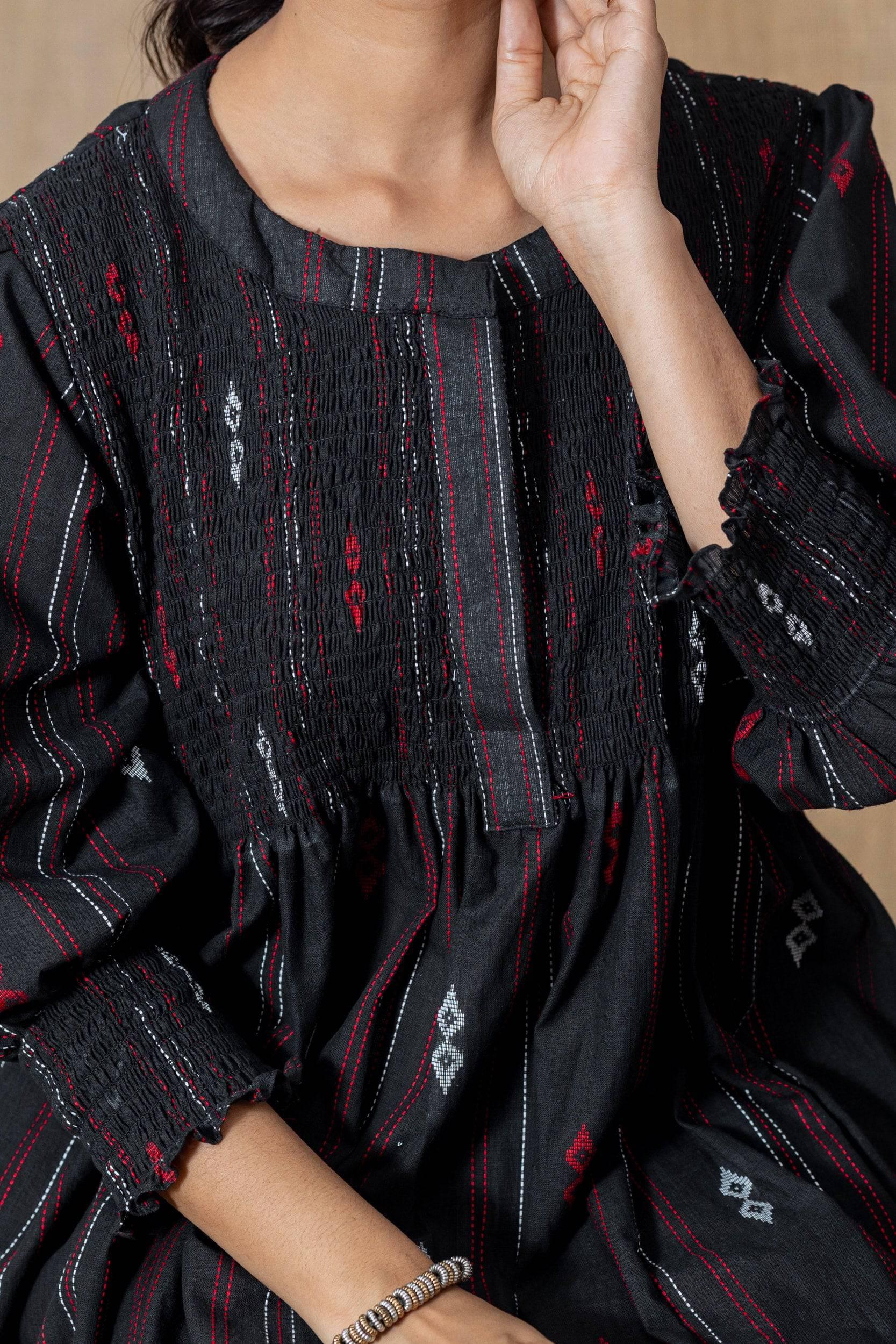 Nightfall Smocked Cotton Dress - Hello June