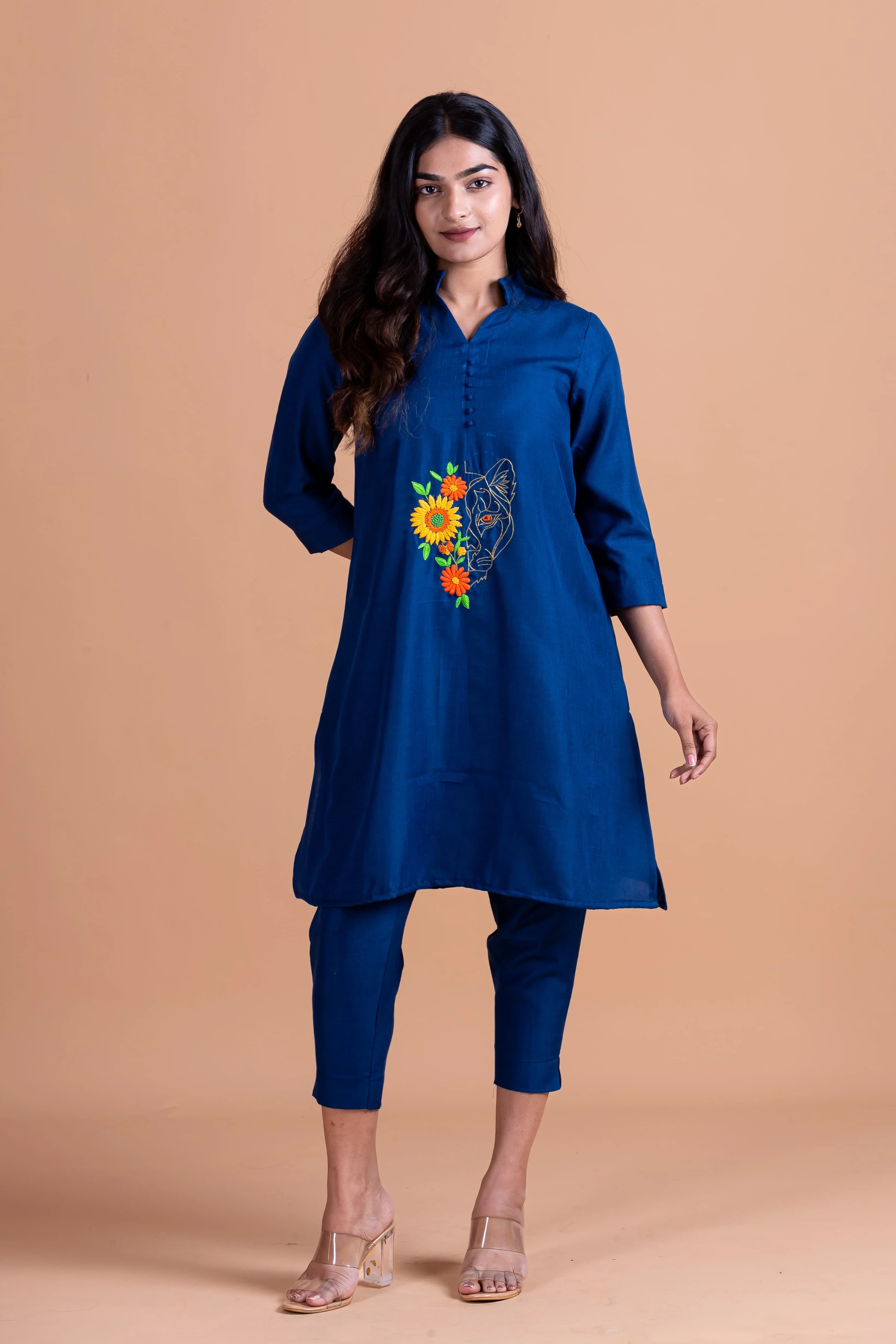 Nuri Cotton Linen Co-Ord Set - Blue - Hello June