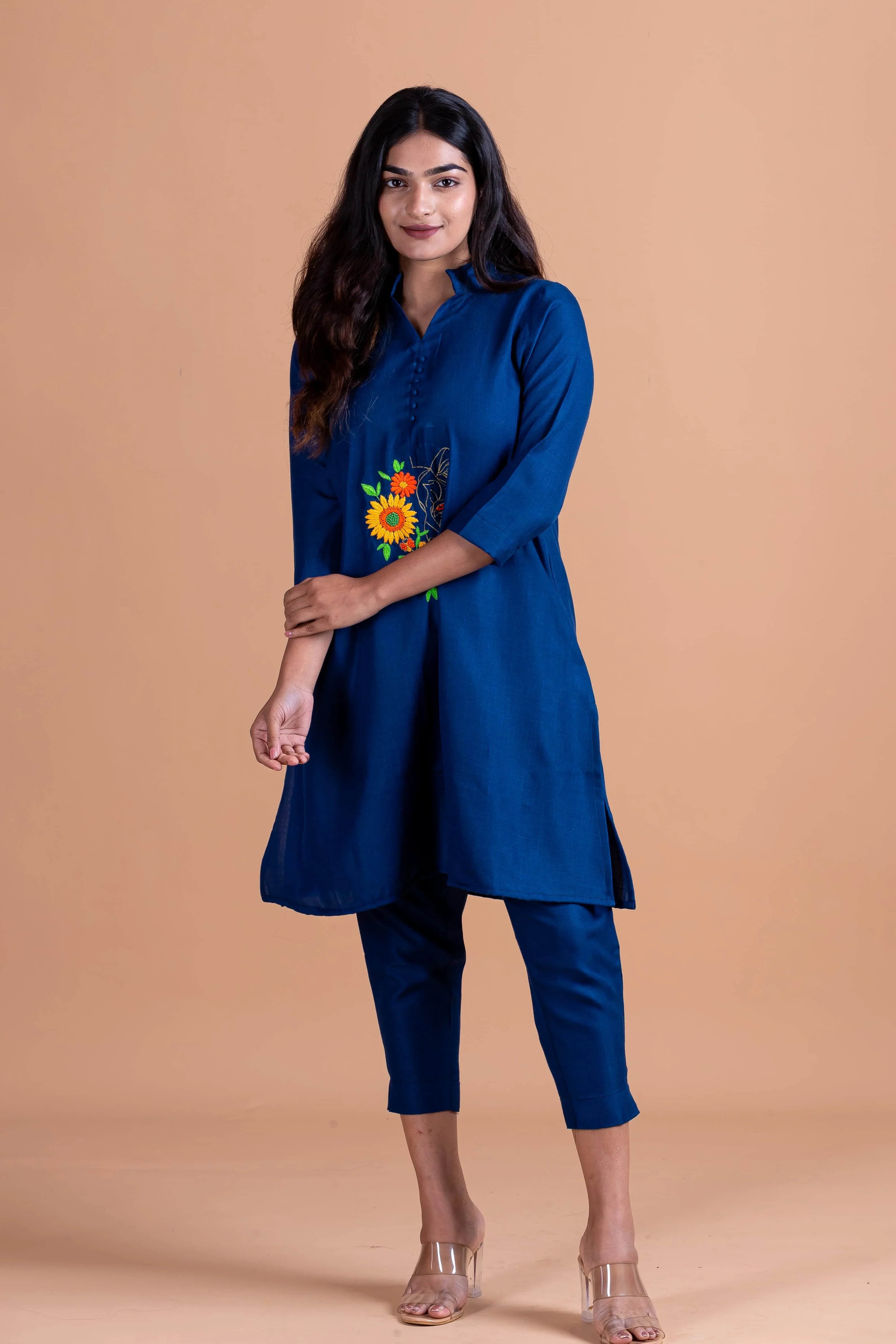 Nuri Cotton Linen Co-Ord Set - Blue - Hello June