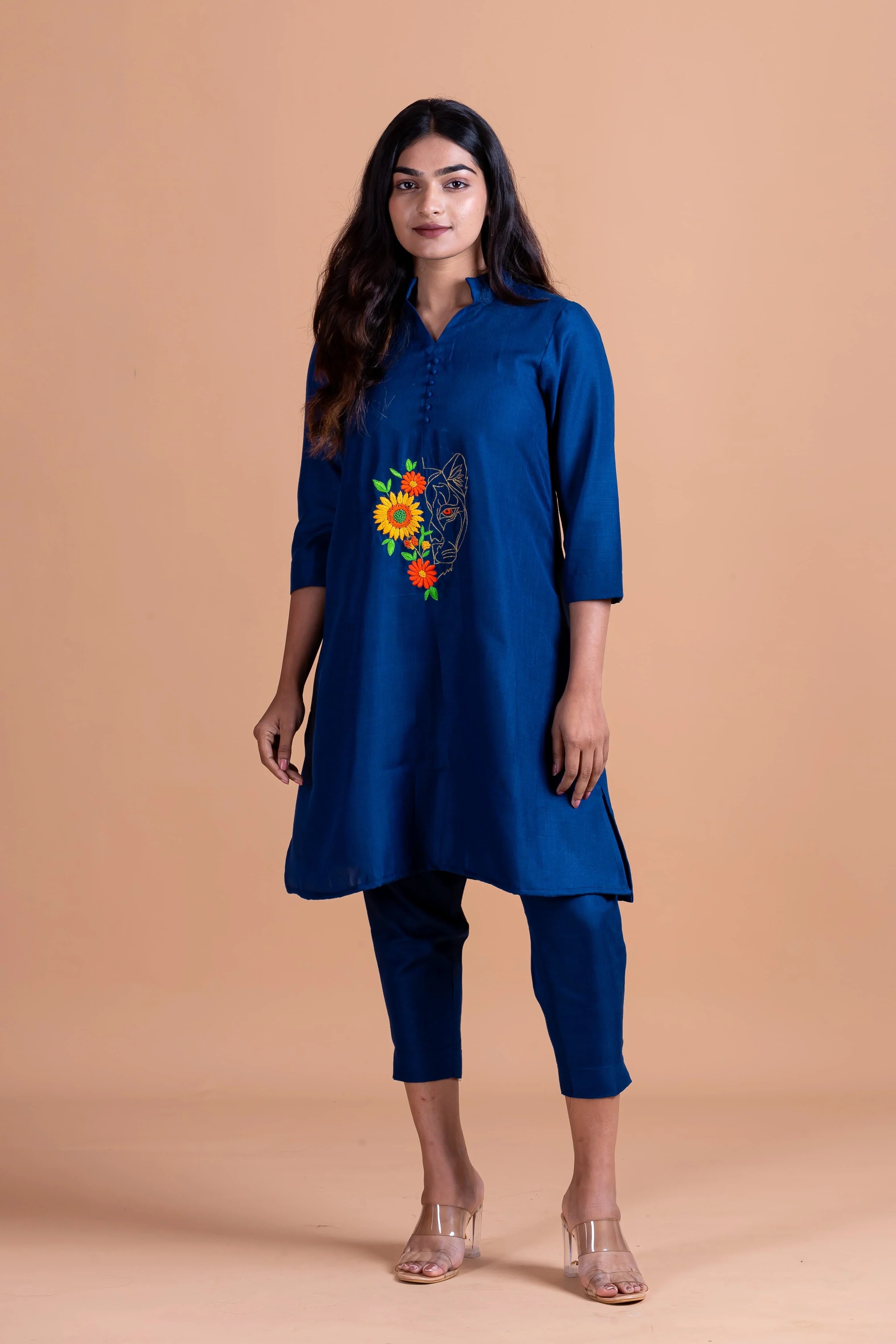 Nuri Cotton Linen Co-Ord Set - Blue - Hello June