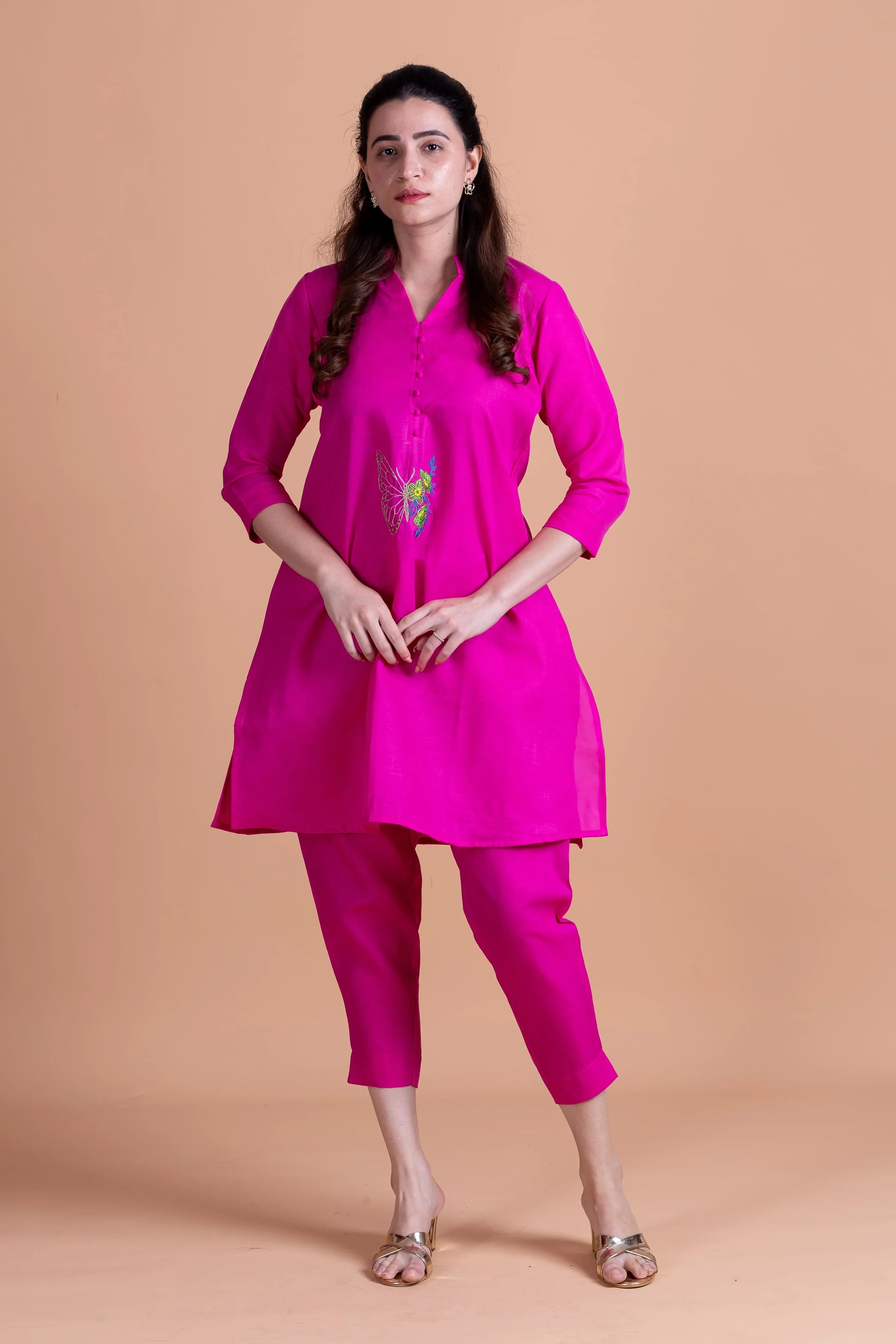 Nuri Cotton Linen Co-Ord Set - Pink - Hello June
