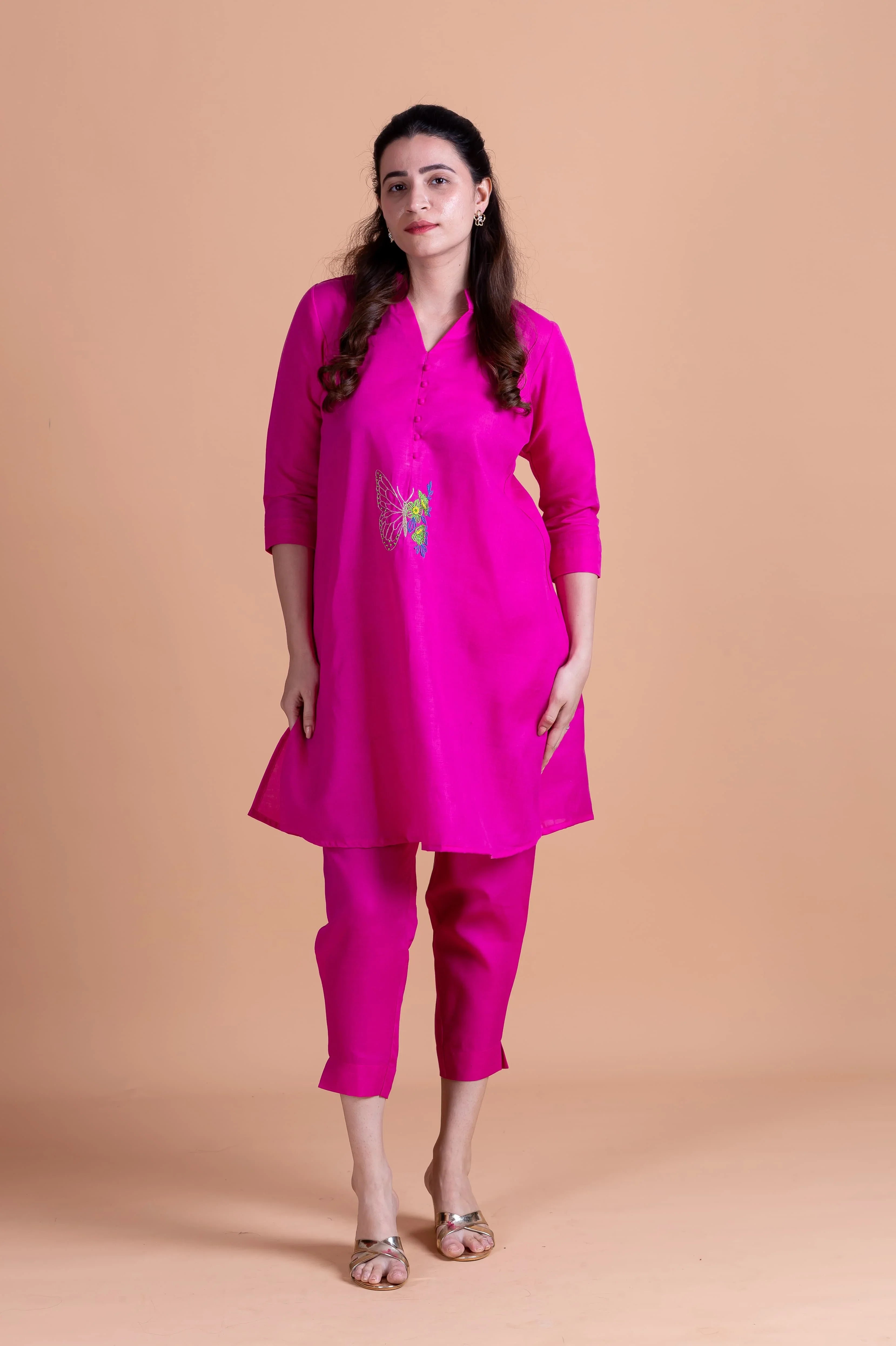 Nuri Cotton Linen Co-Ord Set - Pink - Hello June