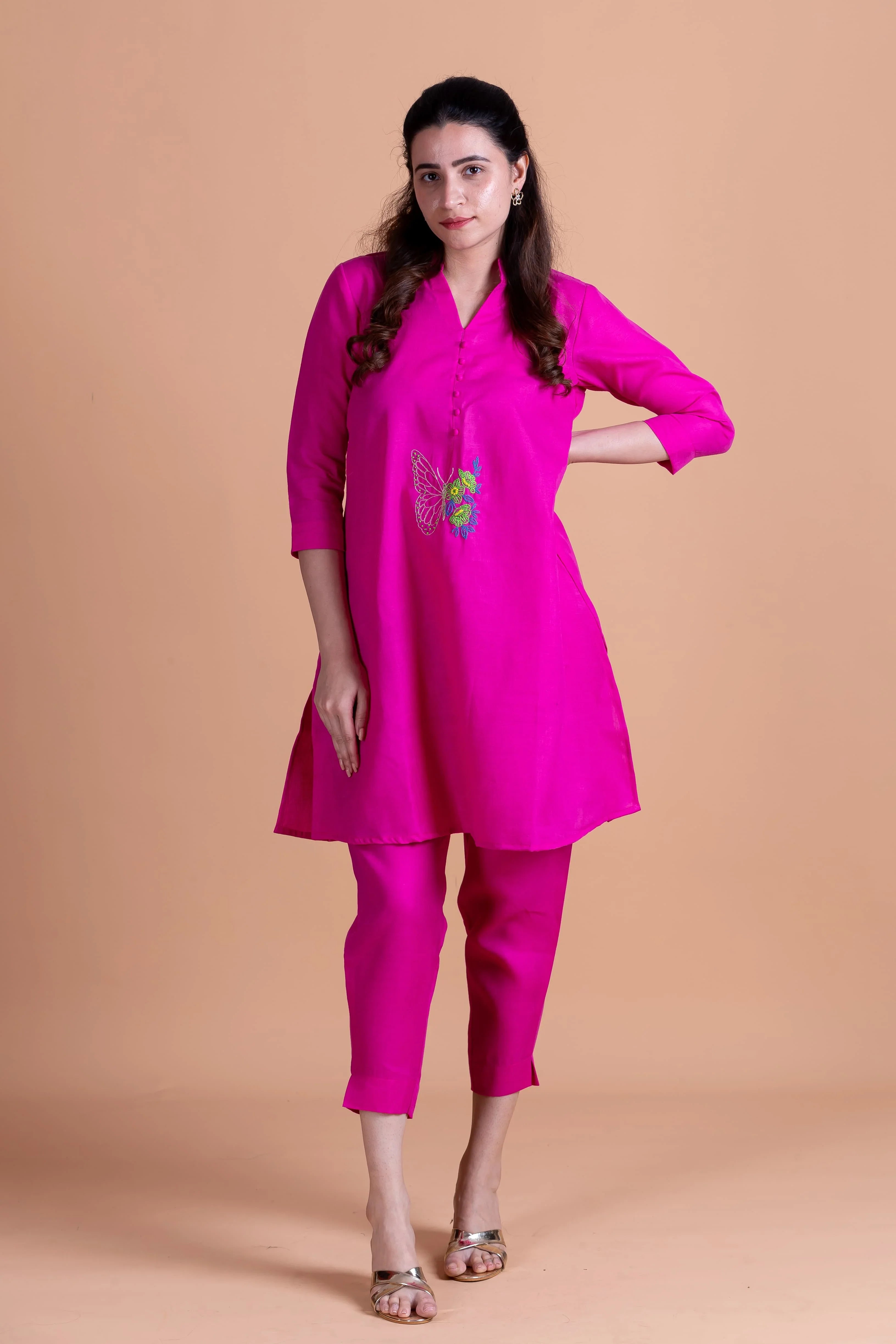 Nuri Cotton Linen Co-Ord Set - Pink - Hello June