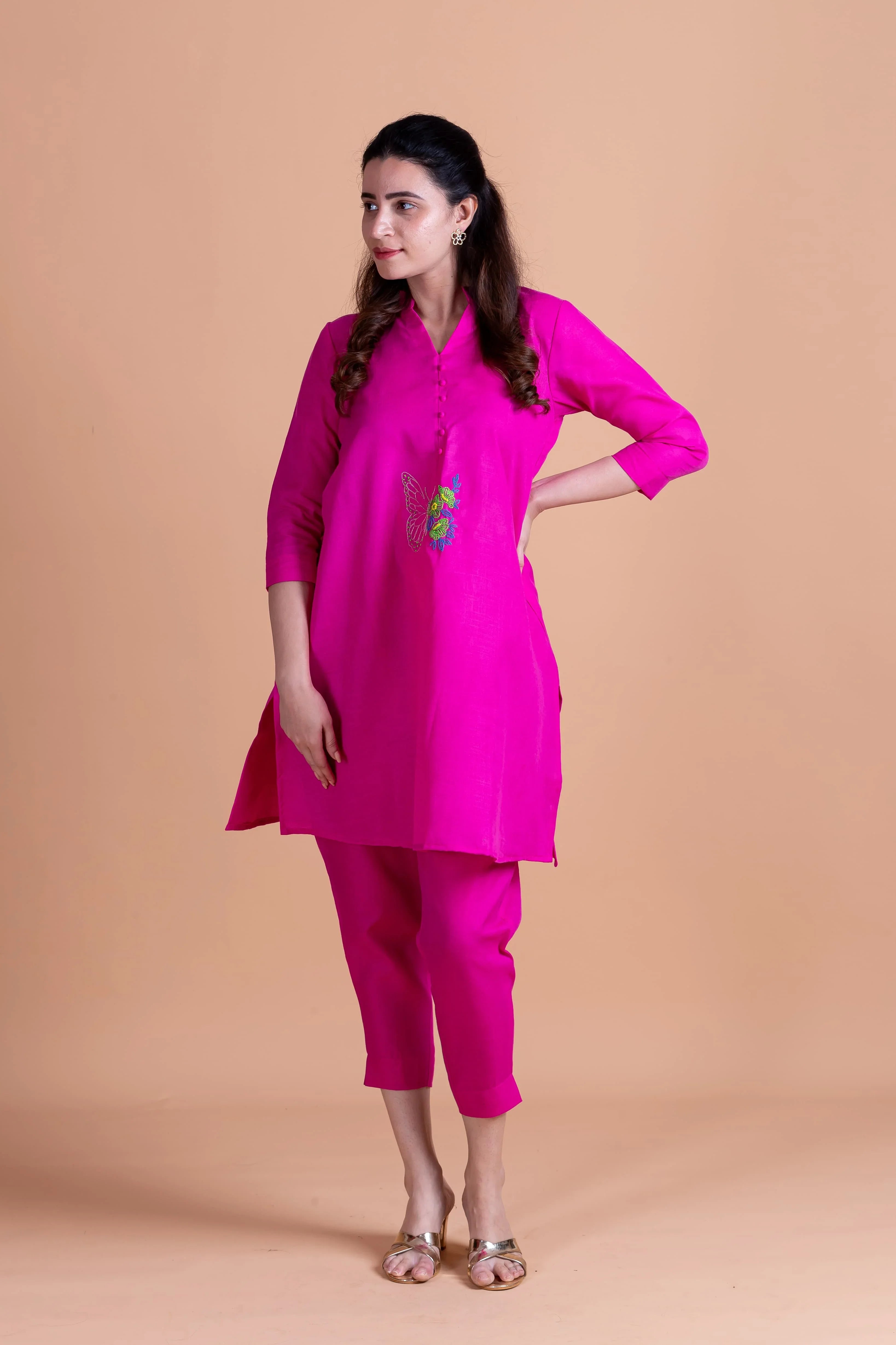 Nuri Cotton Linen Co-Ord Set - Pink - Hello June