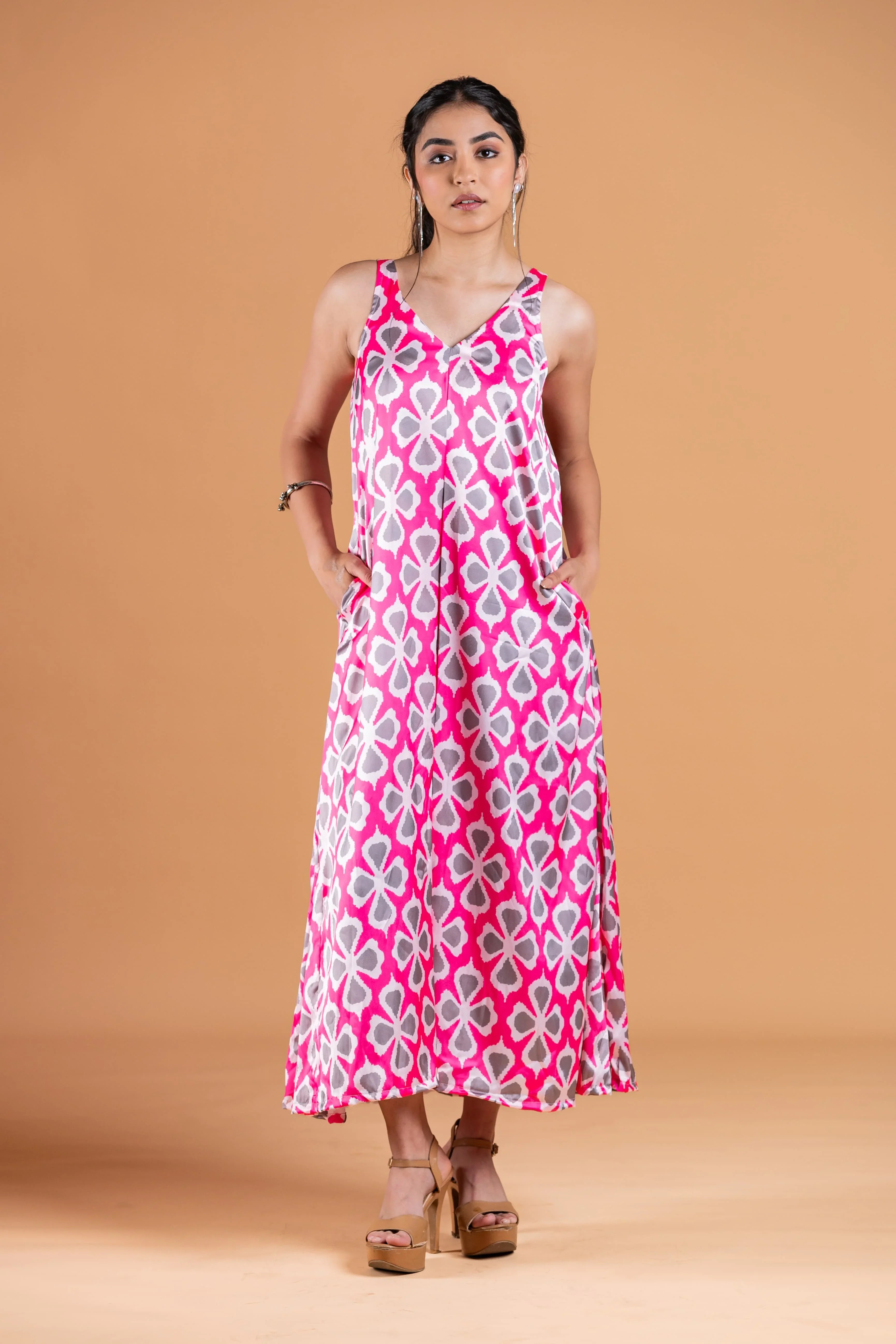 Sia Pink Ikat Dress - Hello June