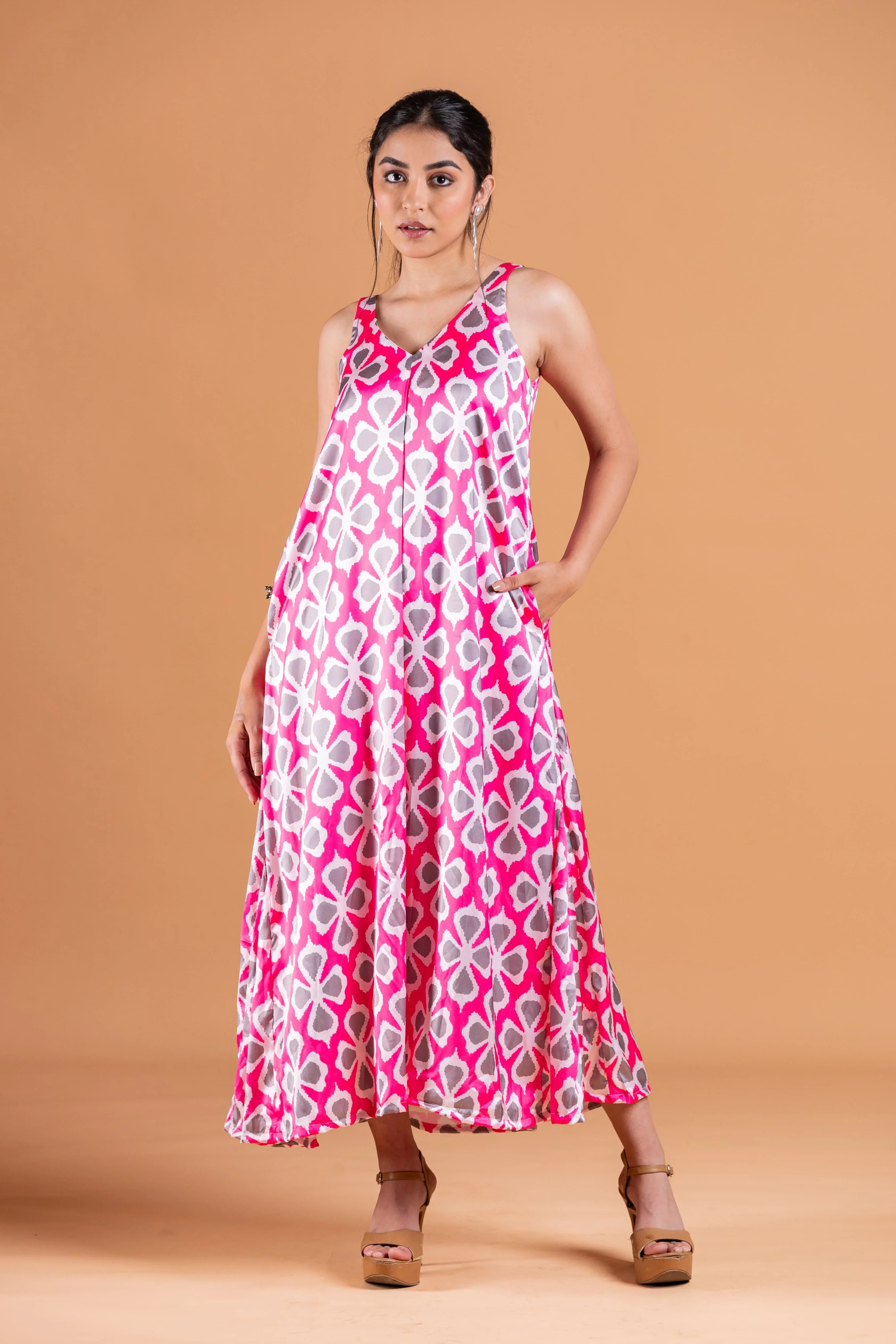 Sia Pink Ikat Dress - Hello June