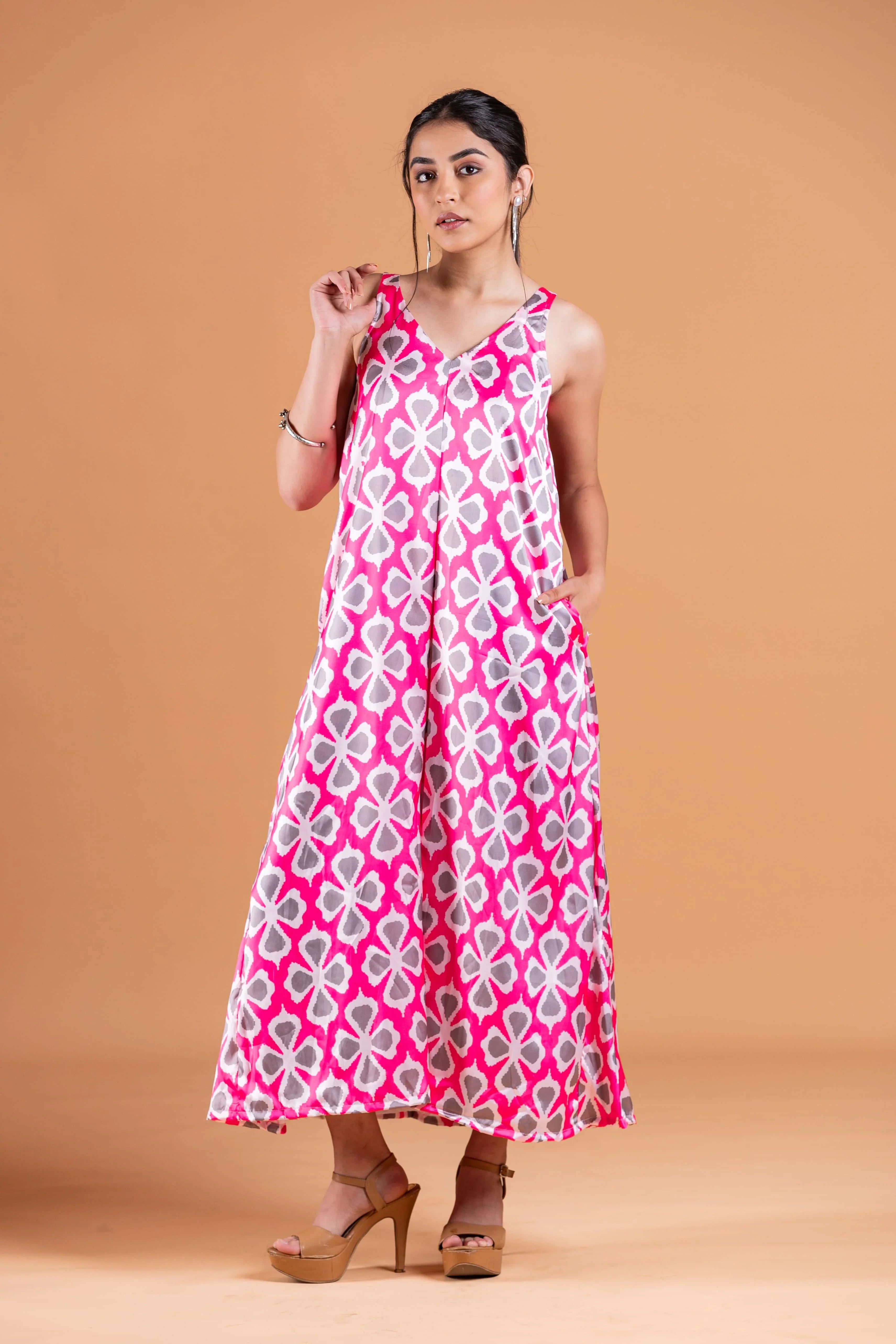 Sia Pink Ikat Dress - Hello June
