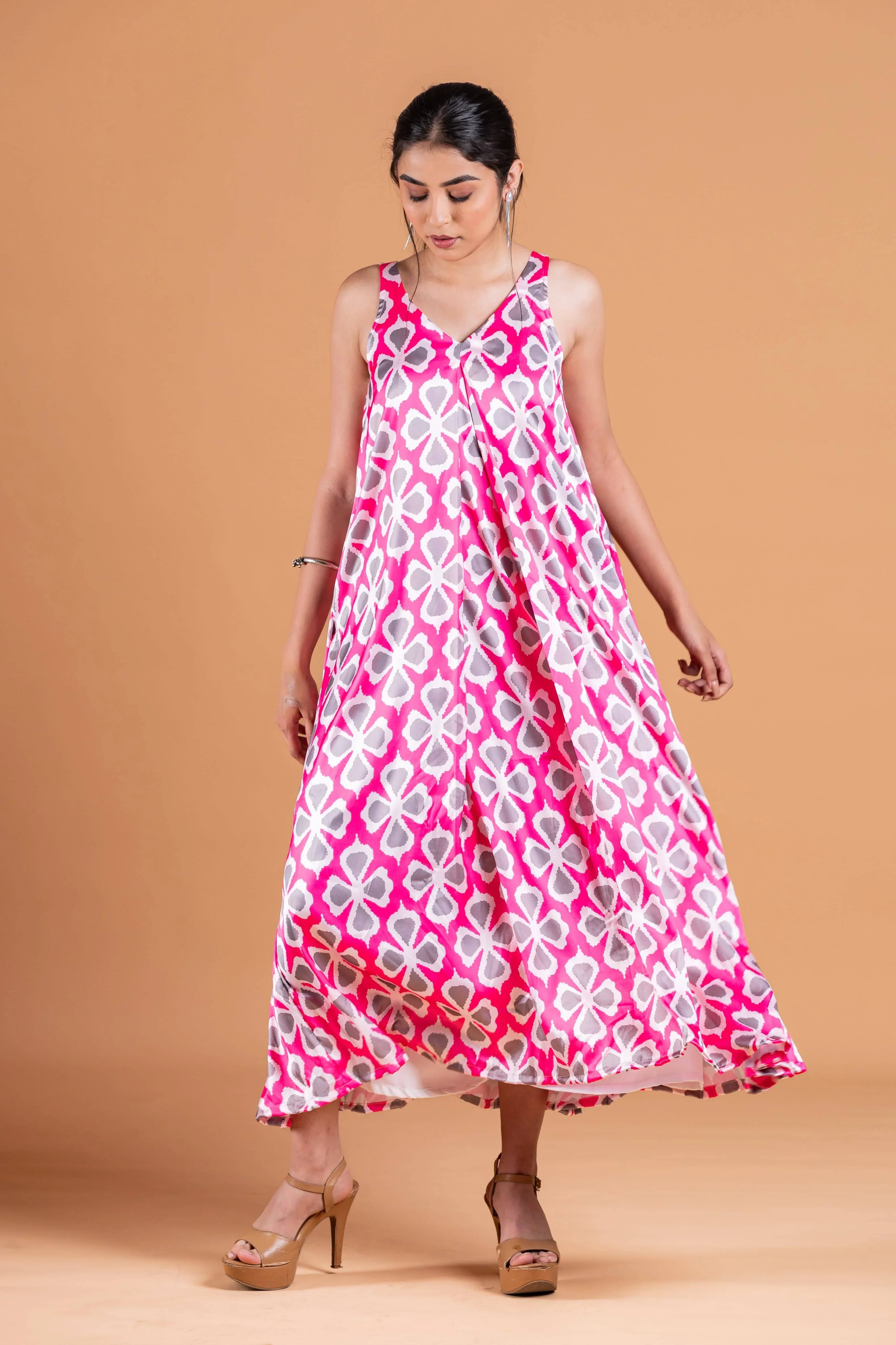 Sia Pink Ikat Dress - Hello June