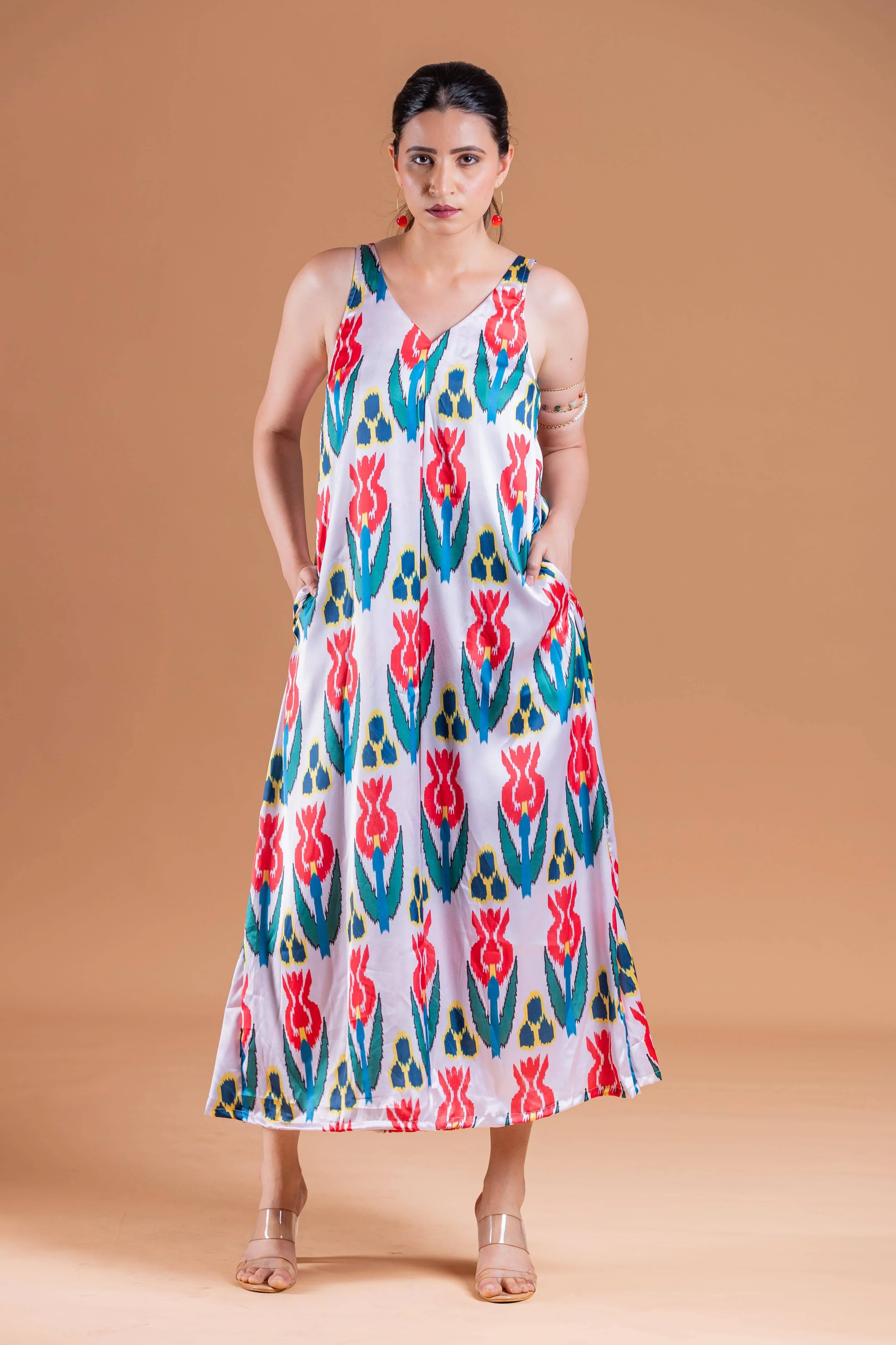 Sia White Ikat Dress - Label Xari
