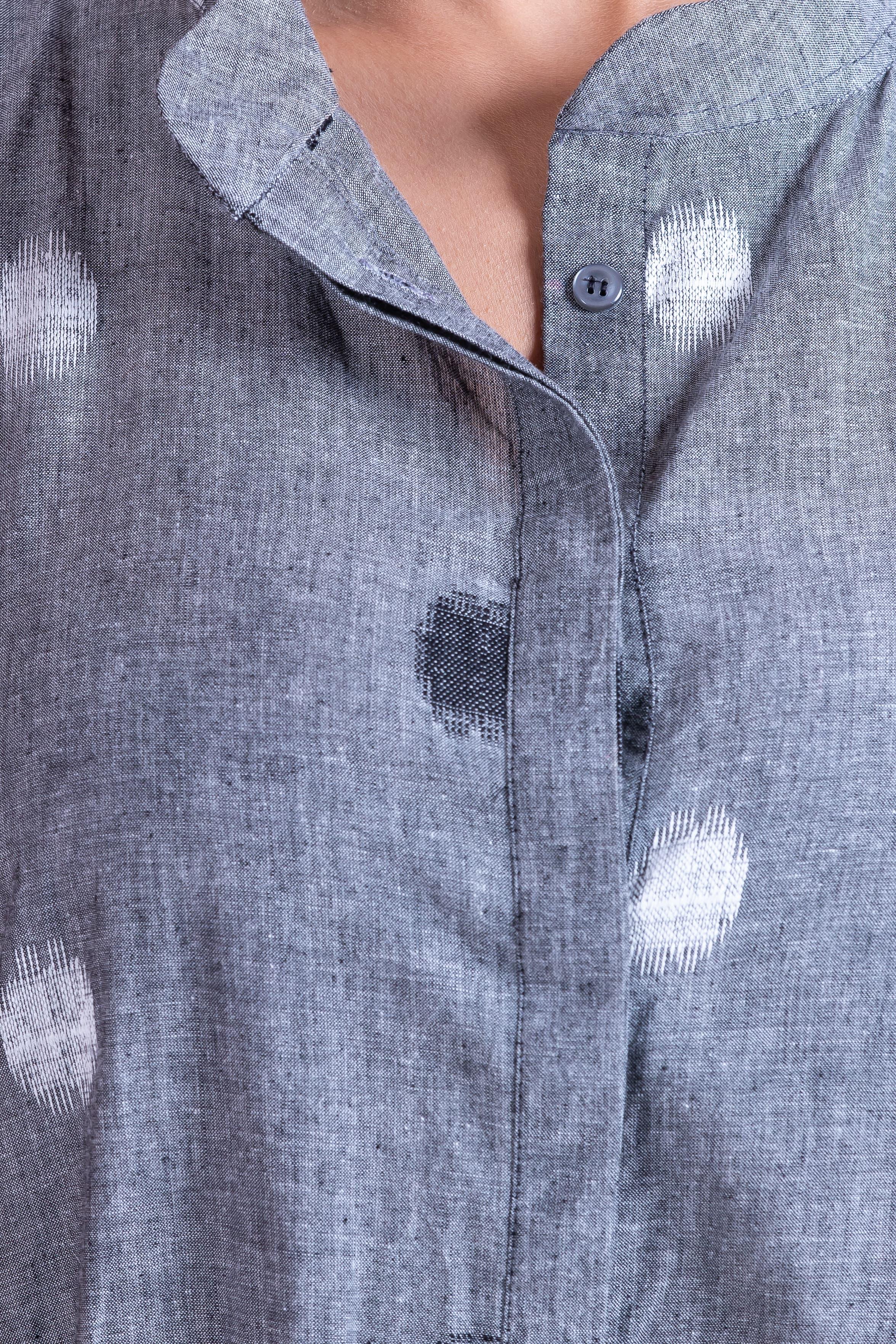 Siara Ikat Denim Dress - Grey - Hello June