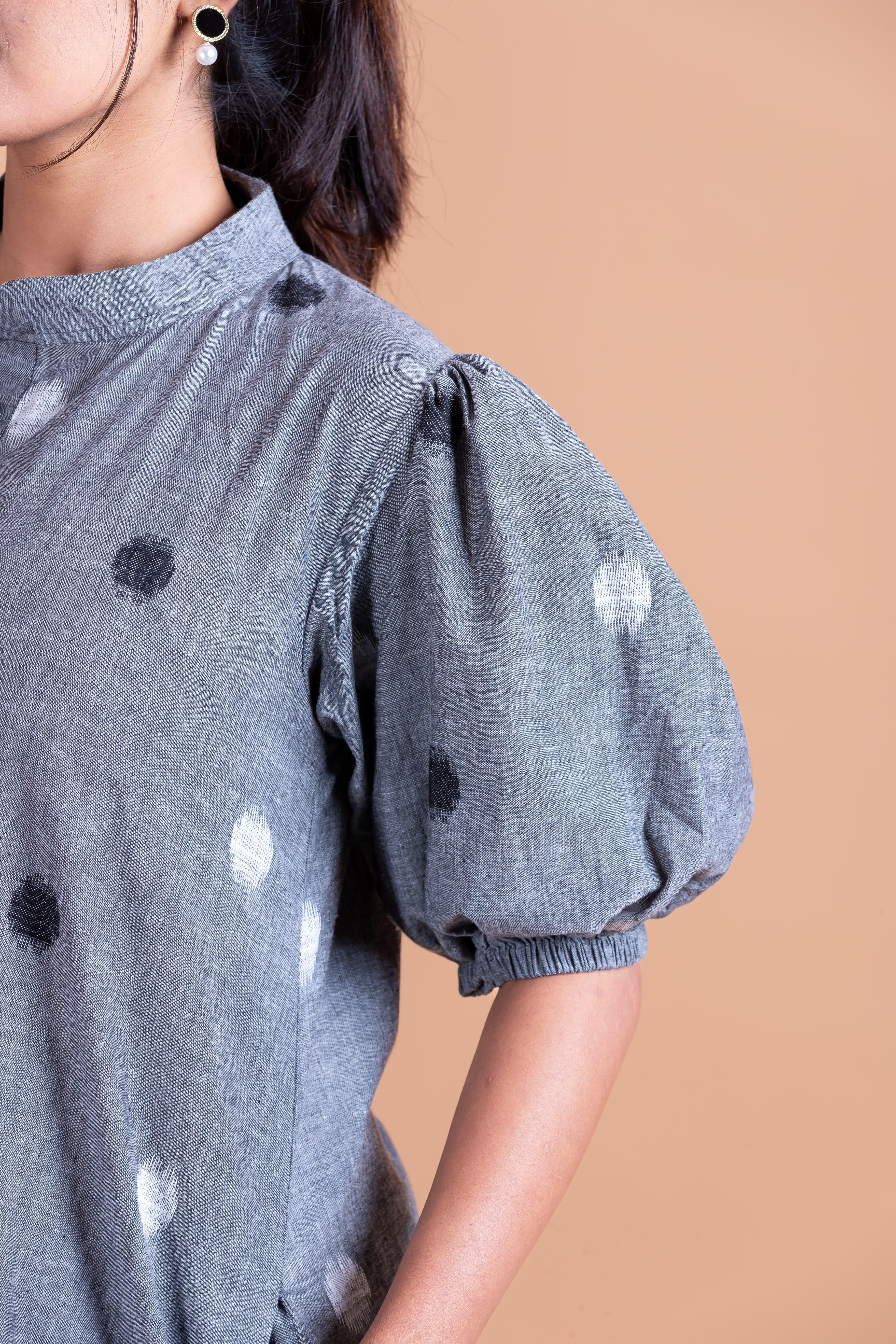 Siara Ikat Denim Dress - Grey - Label Xari