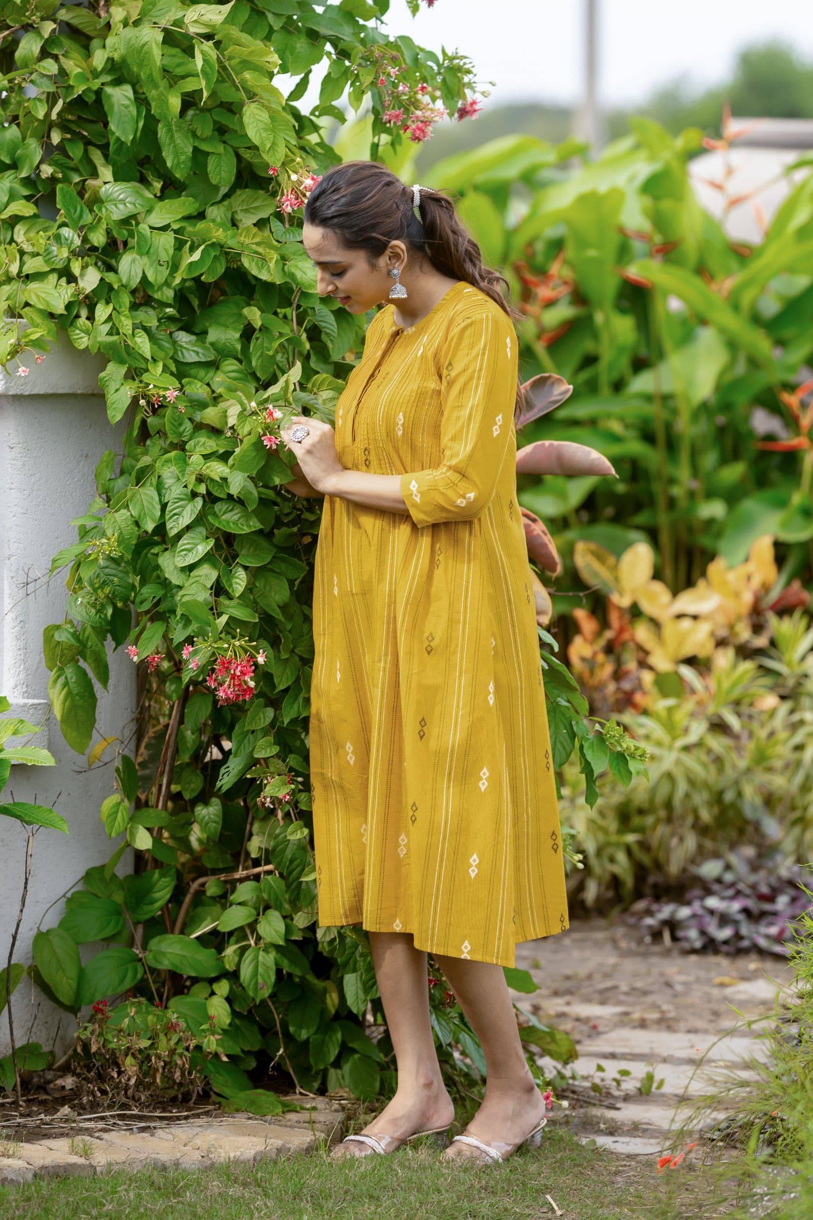 Sunset Haze Handloom Cotton Dress - Label Xari