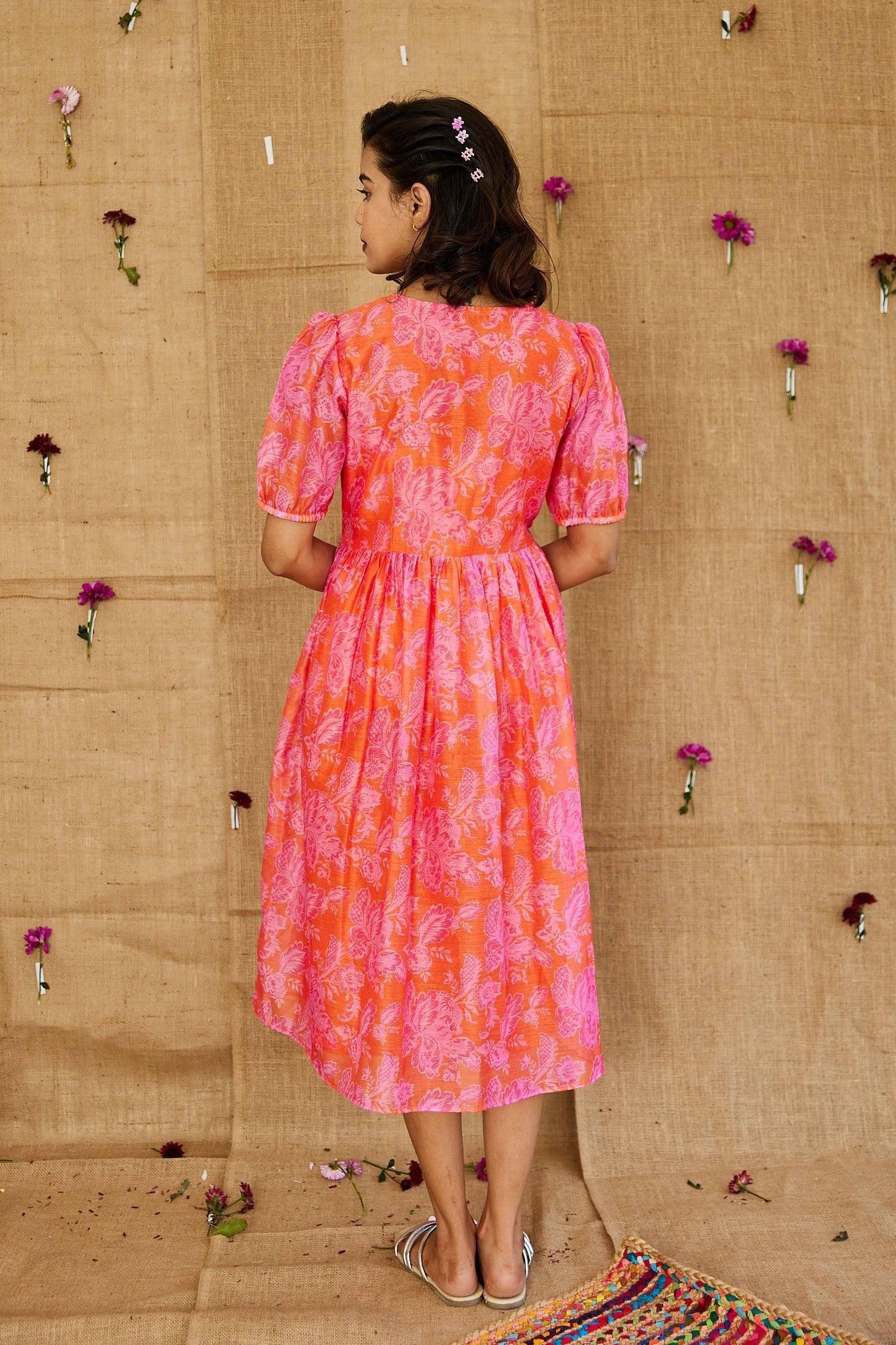 Tangerine Blossom Dress - Hello June