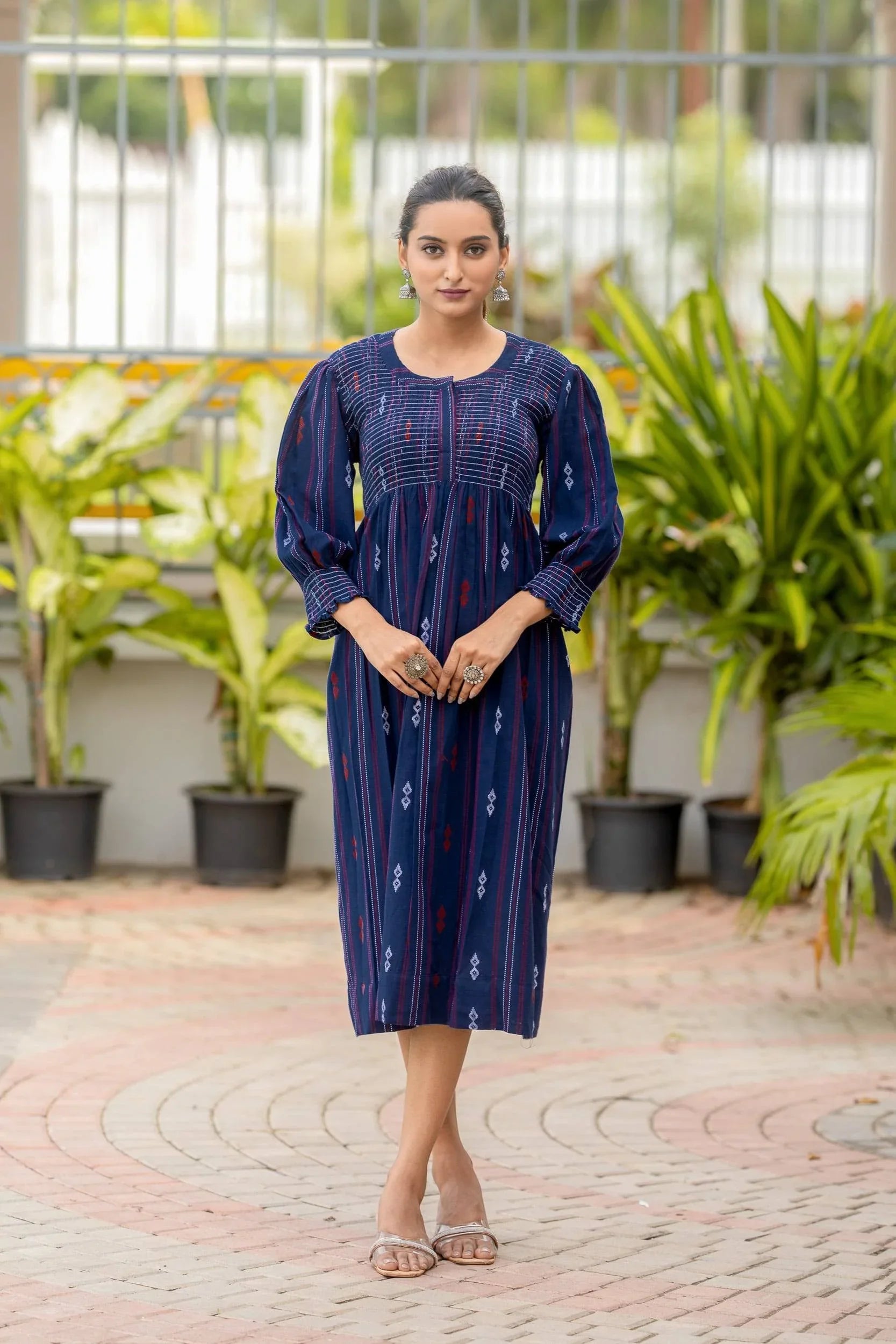 Yara Smocked Handloom Cotton Dress - Hello June