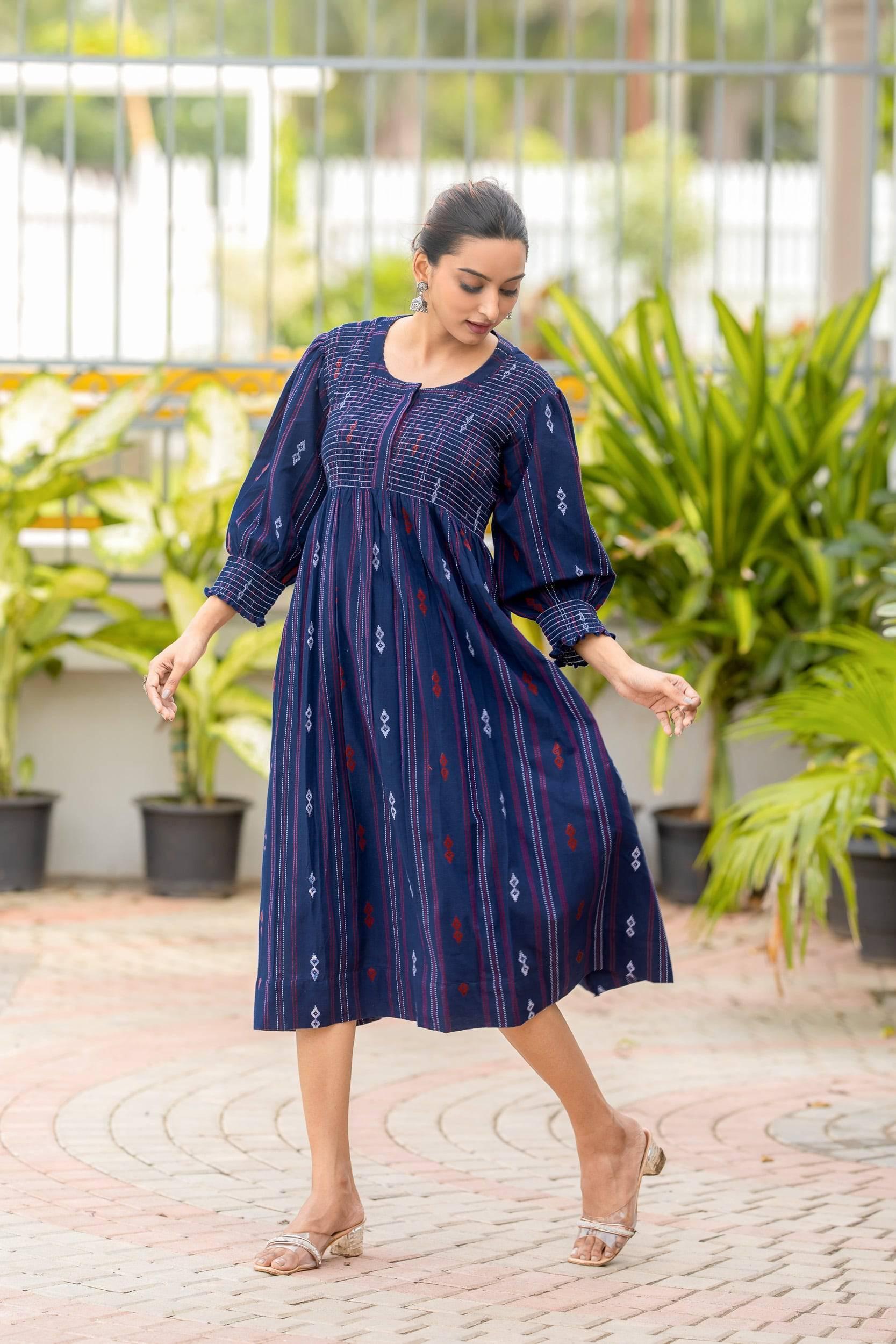 white christmas dresses Chocolate Brown Handloom Cotton Dress – Vastrasuka
