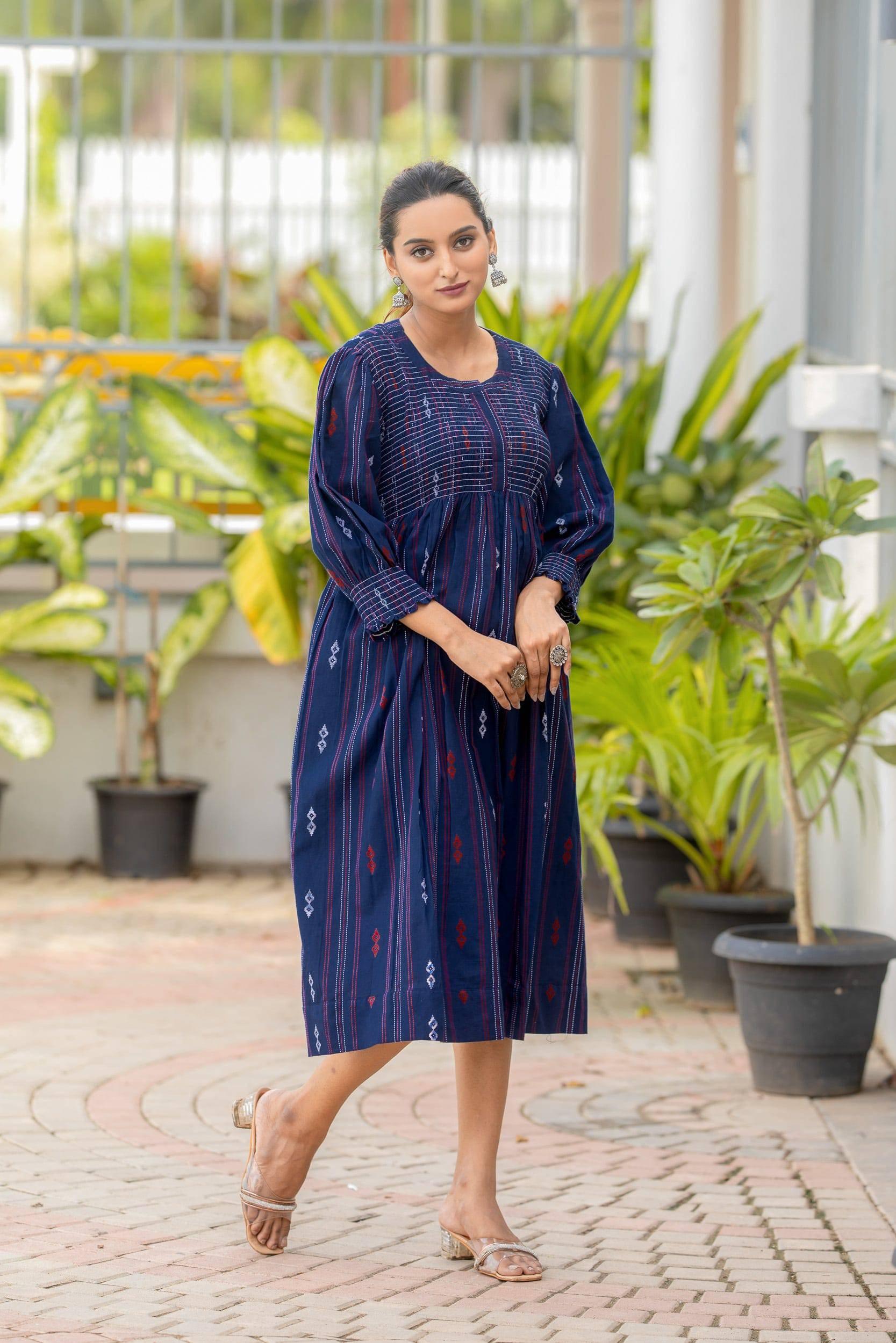 Yara Smocked Handloom Cotton Dress - Hello June