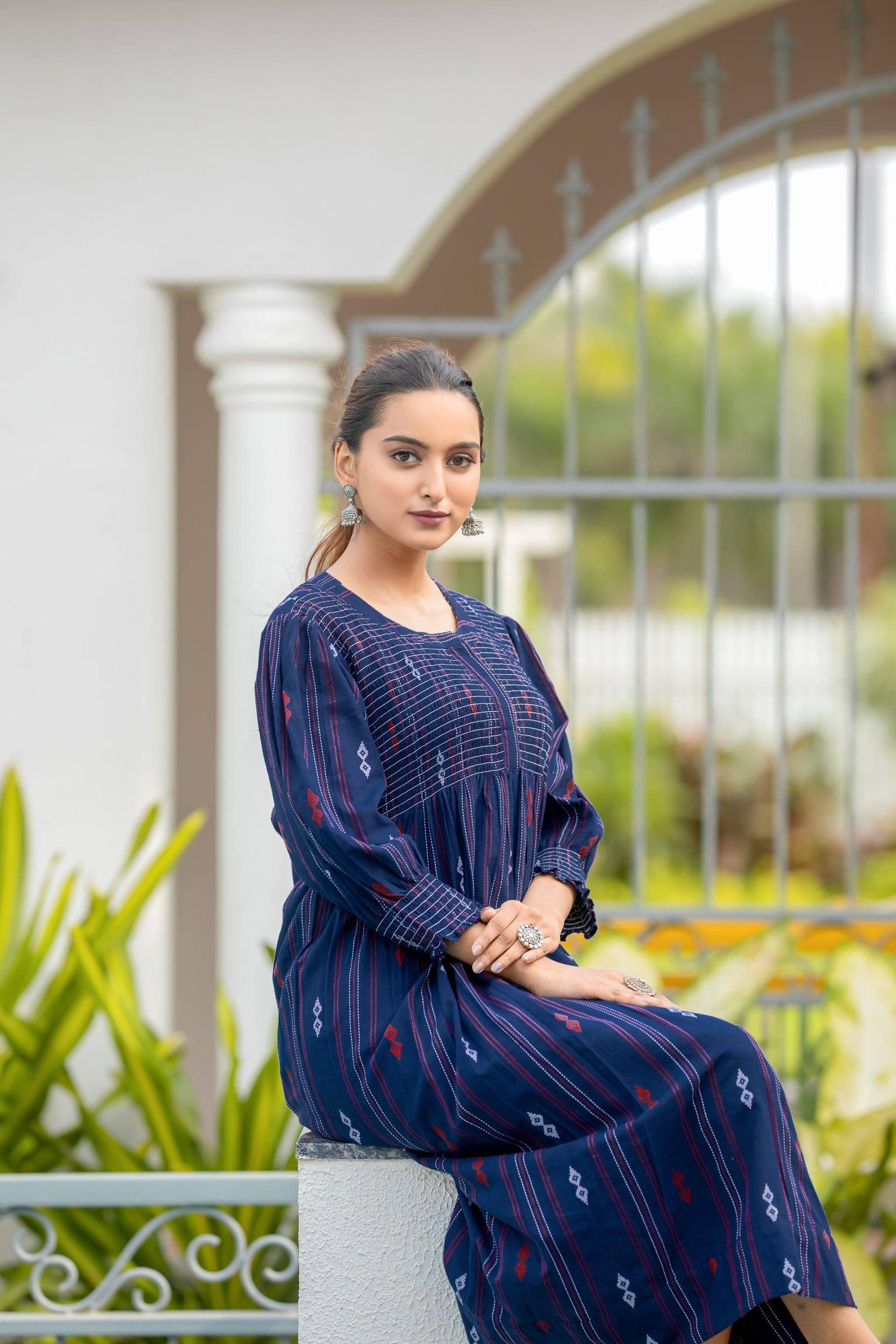 Yara Smocked Handloom Cotton Dress - Hello June